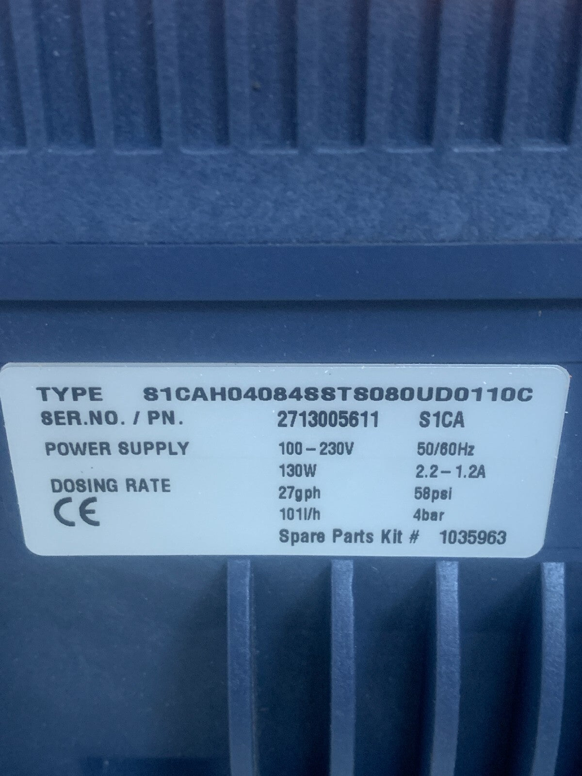 PROMINENT SIGMA METERING PUMP 27GPH W/S.STEEL BASE 81CAHO408488T8080UD011OC3