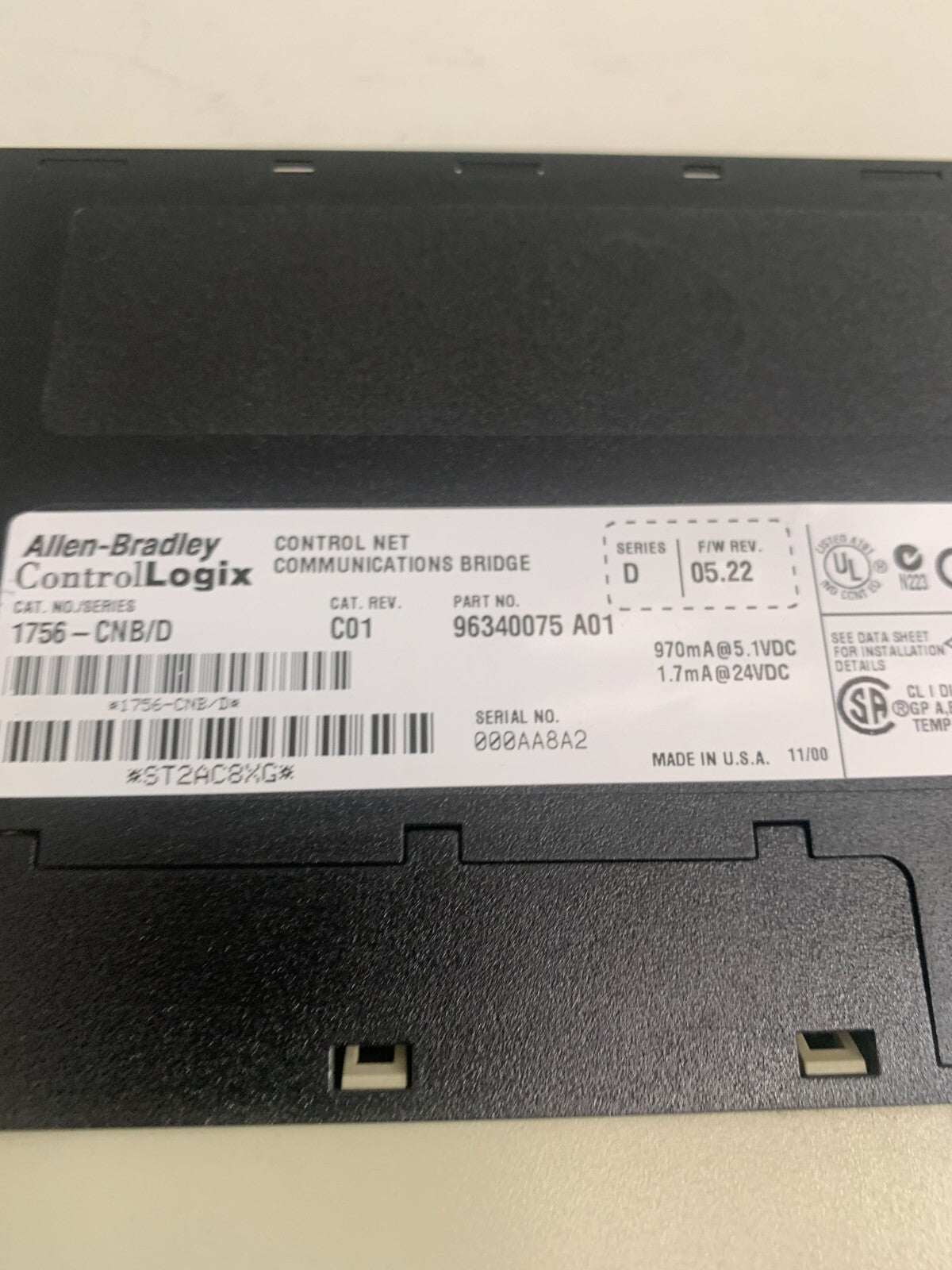 ALLEN BRADLEY / ControlNet   1756-CNB/D  PLC Module  C01