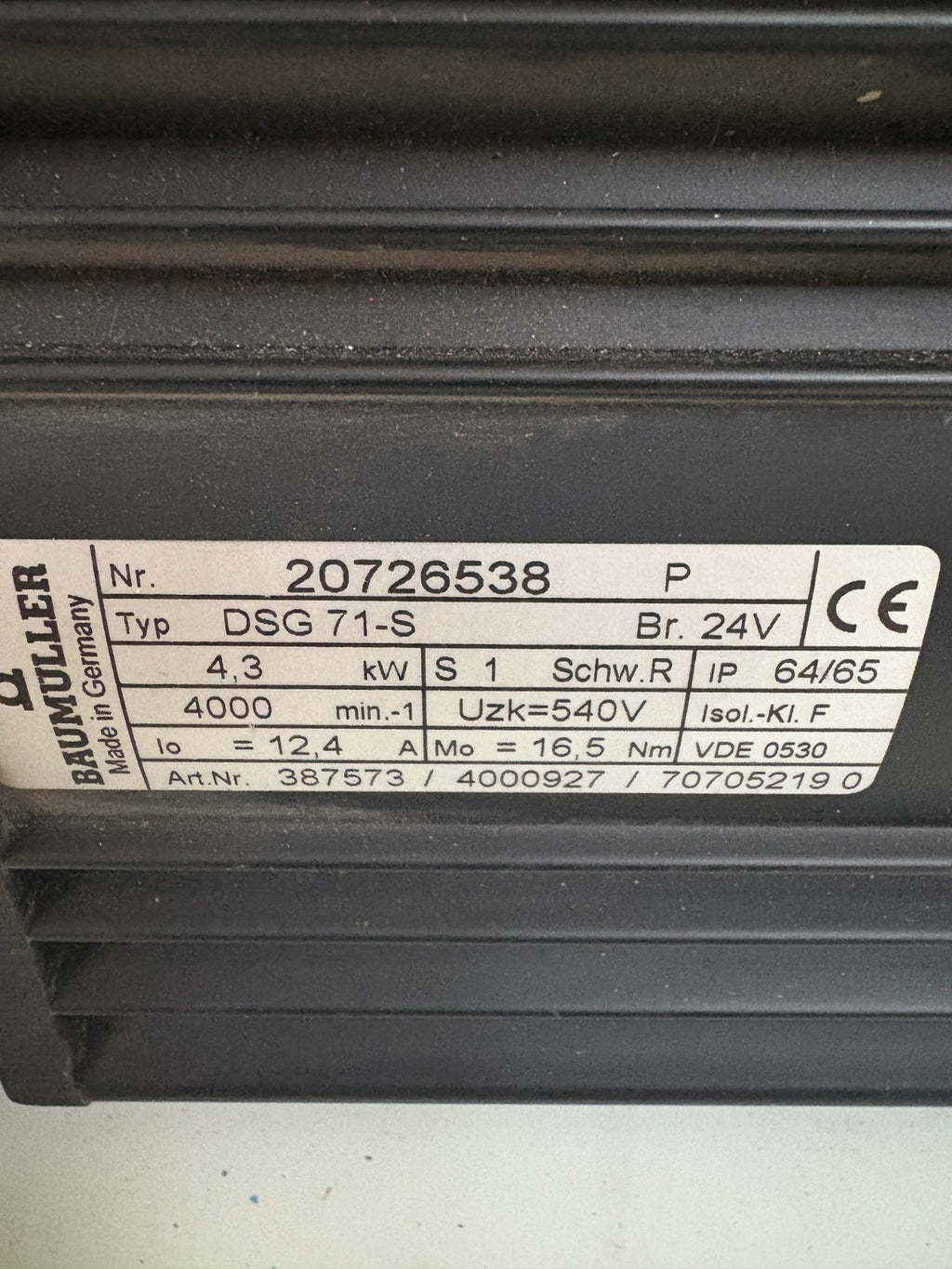 BAUMULLER SERVO MOTOR DSG 71-S4