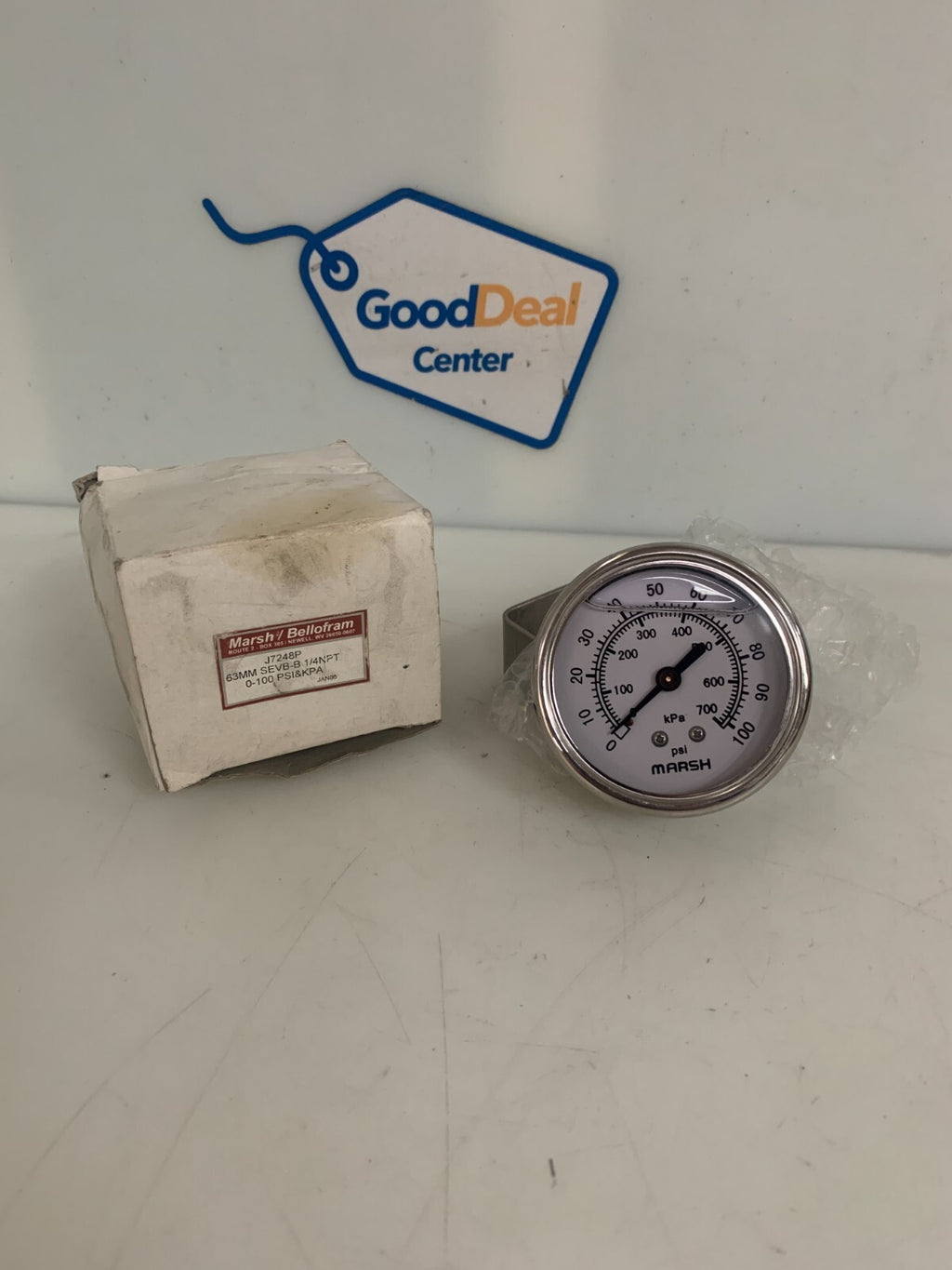 MARSH PRESSURE GAUGE 0-100 PSI PANEL MOUNT 71-36-115347