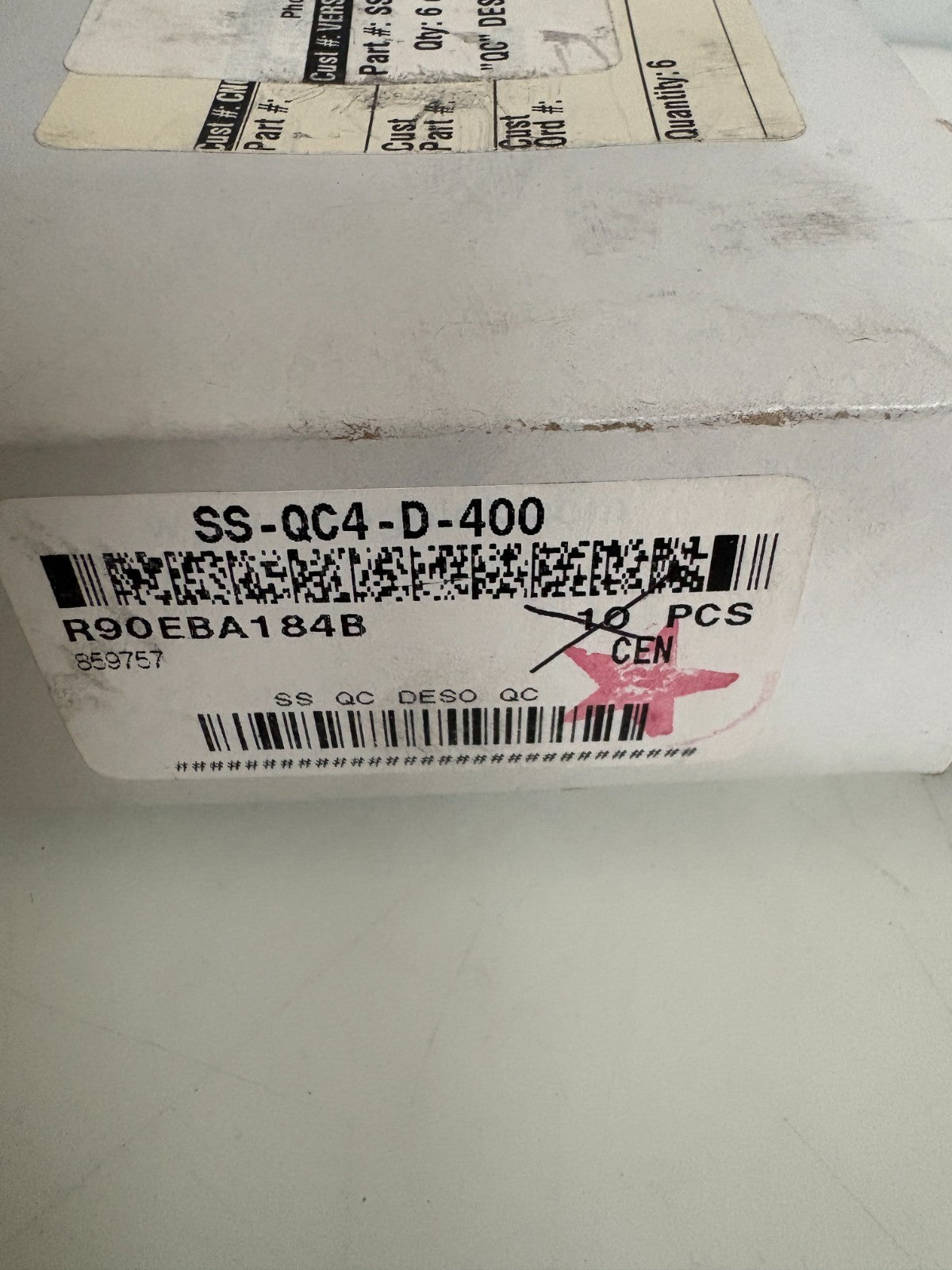 LOT OF 2 SWAGELOK QUICK CONNECT SS-QC4-D-400