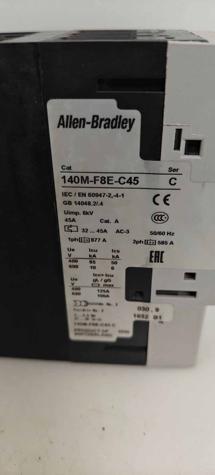 ALLEN BRADLEY CIRCUIT BREAKER 140M-F8E-C45 C1