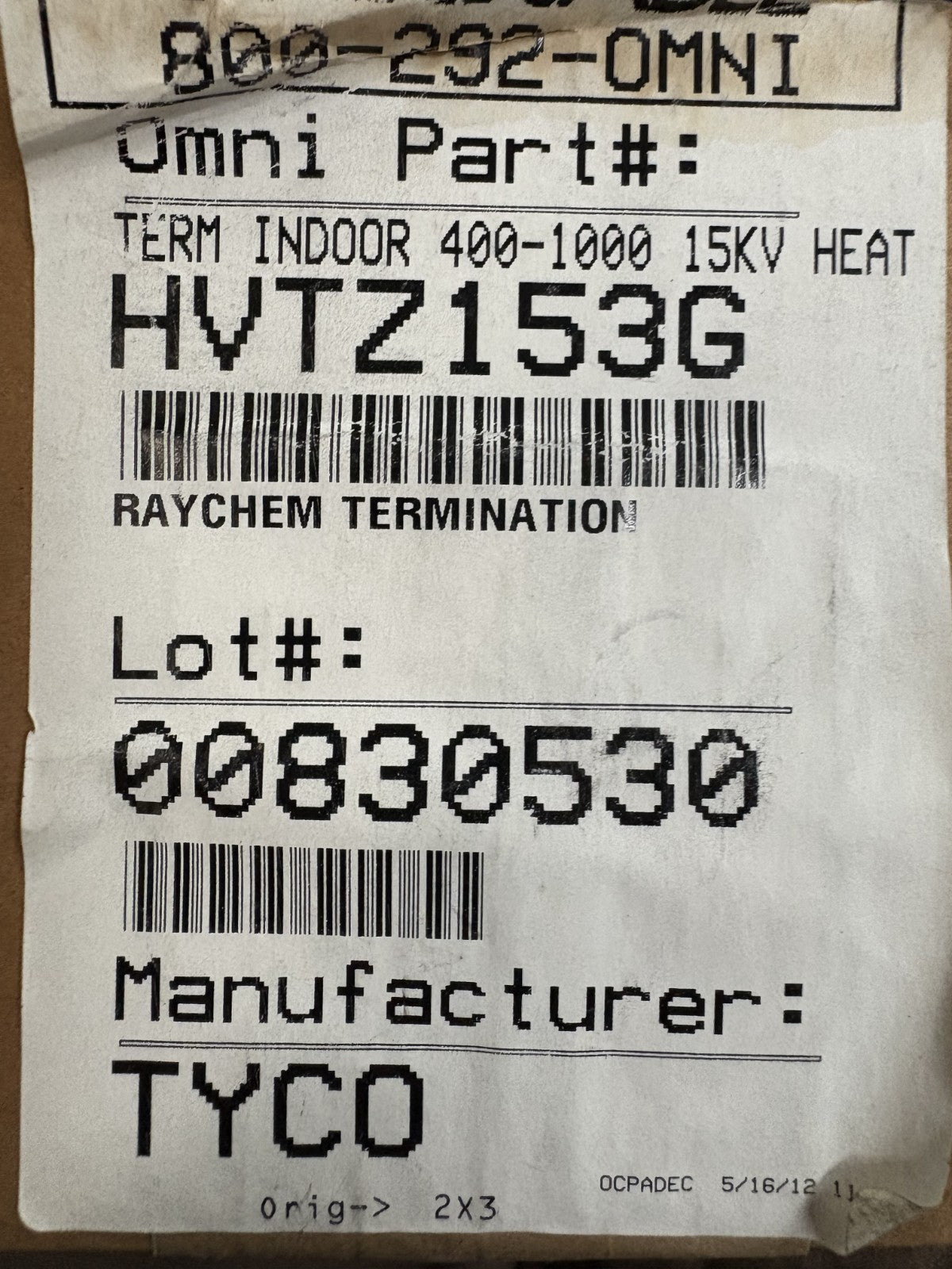 LOT OF 2 TYCO TE CONNECTIVITY OMNI HVTZ153 G INDOOR TERMINATION KIT3