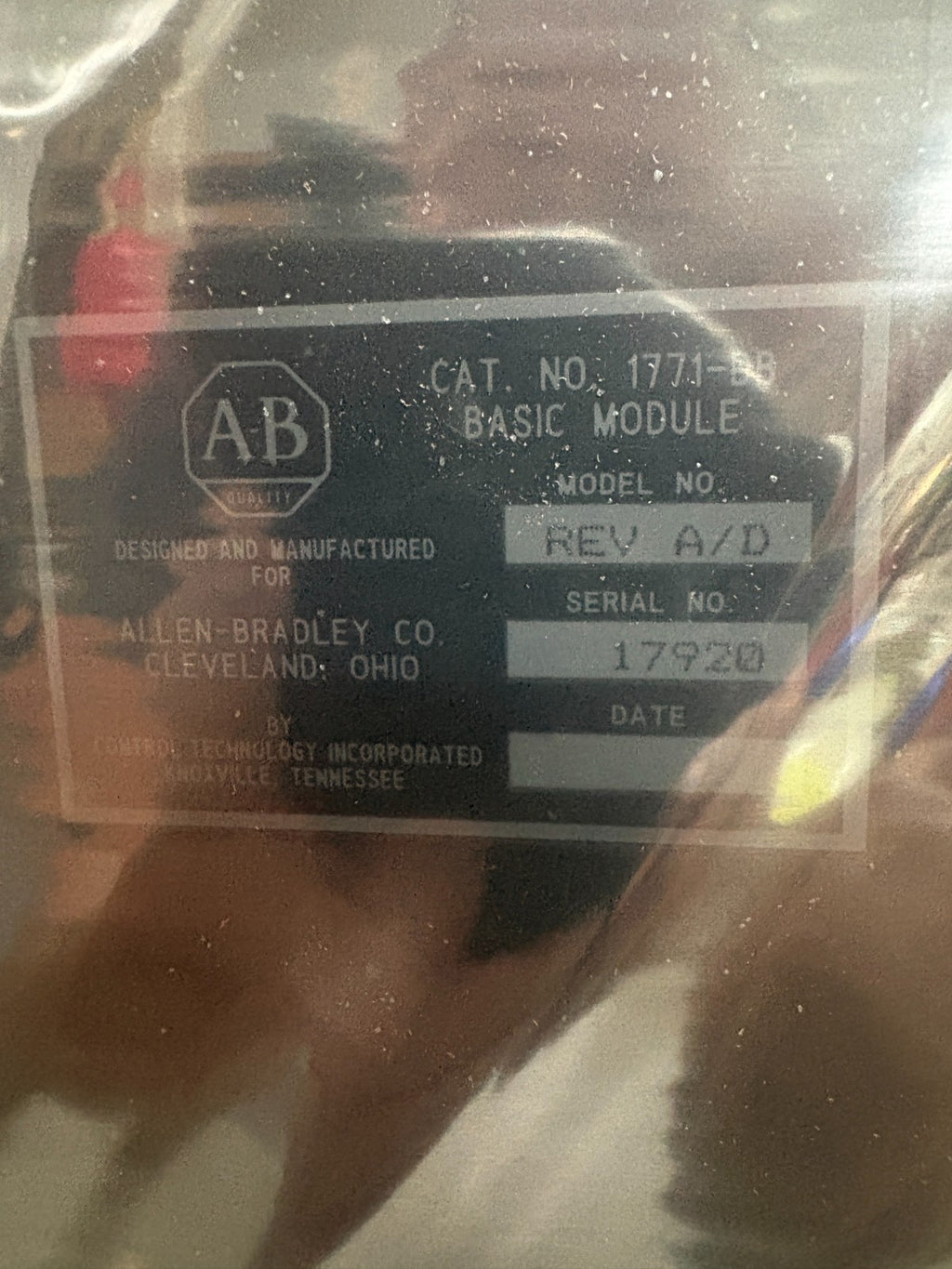 ALLEN BRADLEY BASIC MODULE 1771-DB REV A/D1