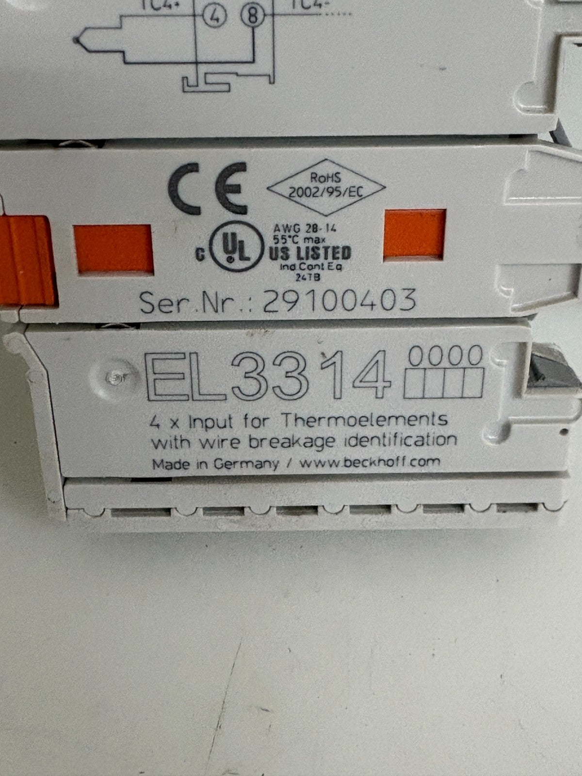 BECKHOFF 4X INPUT FOR THERMO ELEMENTS EL 3314