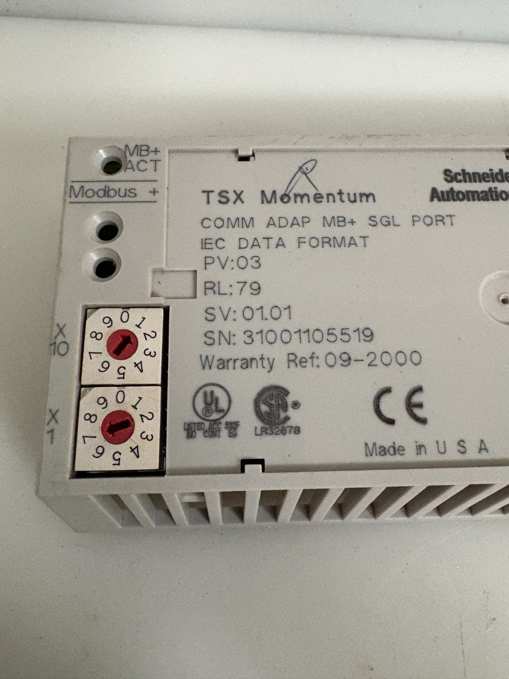 SCHNEIDER ELECTRIC COMMUNICATION ADAPTER MB+ 5GL PORT1