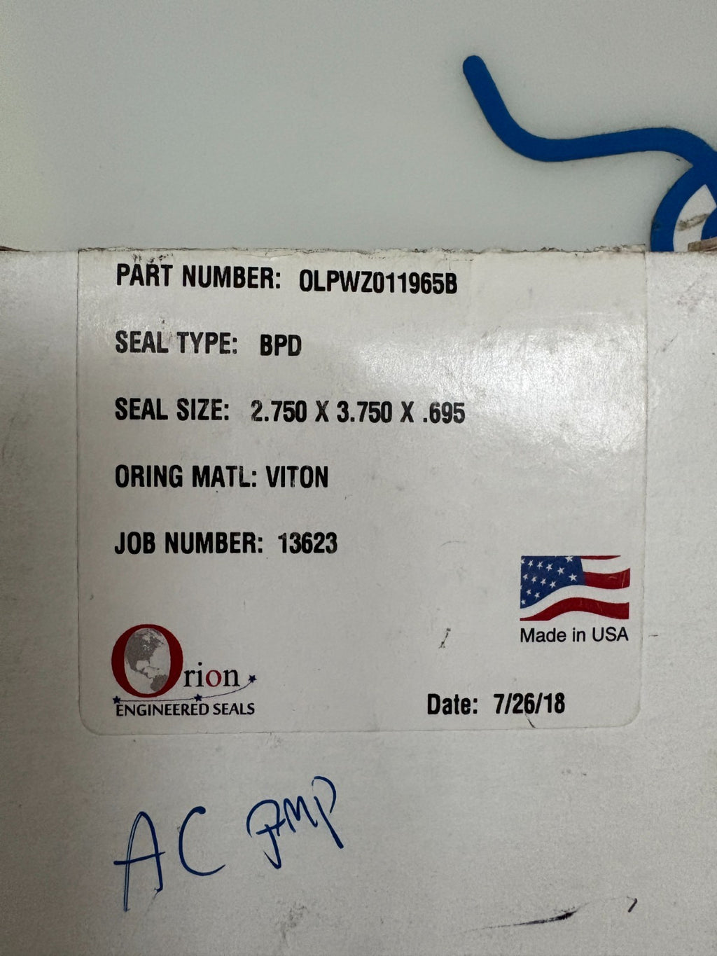 ORION BPD SEAL OLPWZ011965B