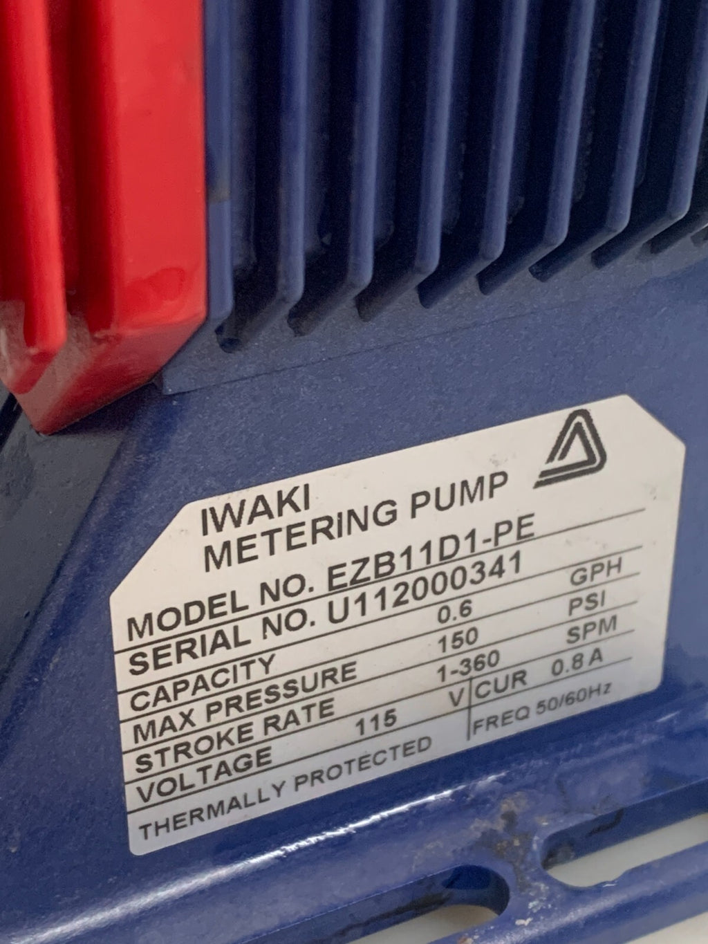 IWAKI METERING PUMP EZB11D1-PE W/WALL SUPPORT5