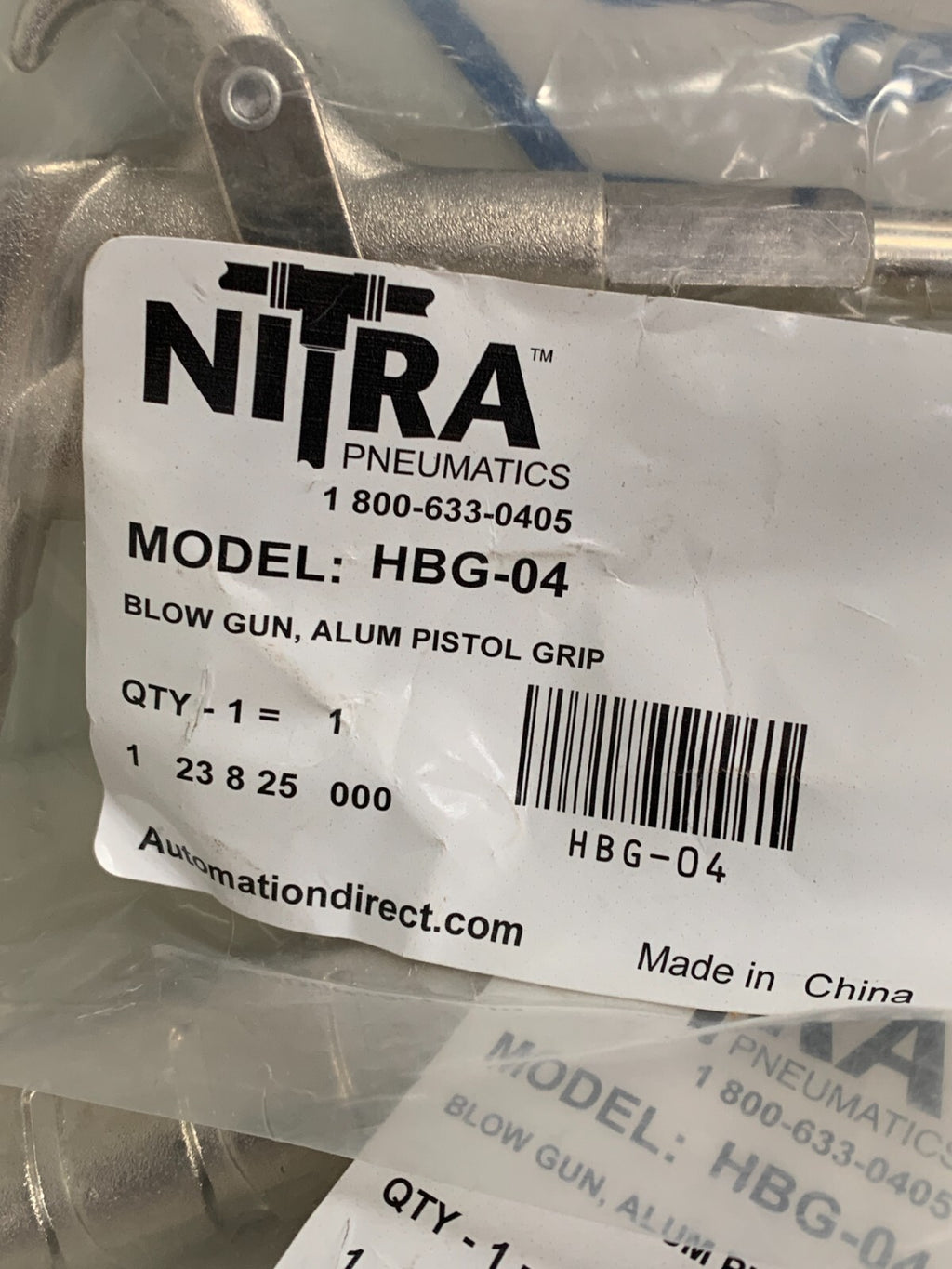 LOT OF 4 NITRA PNEUMATICS BLOW GUN ALUM PISTOL HBG-041