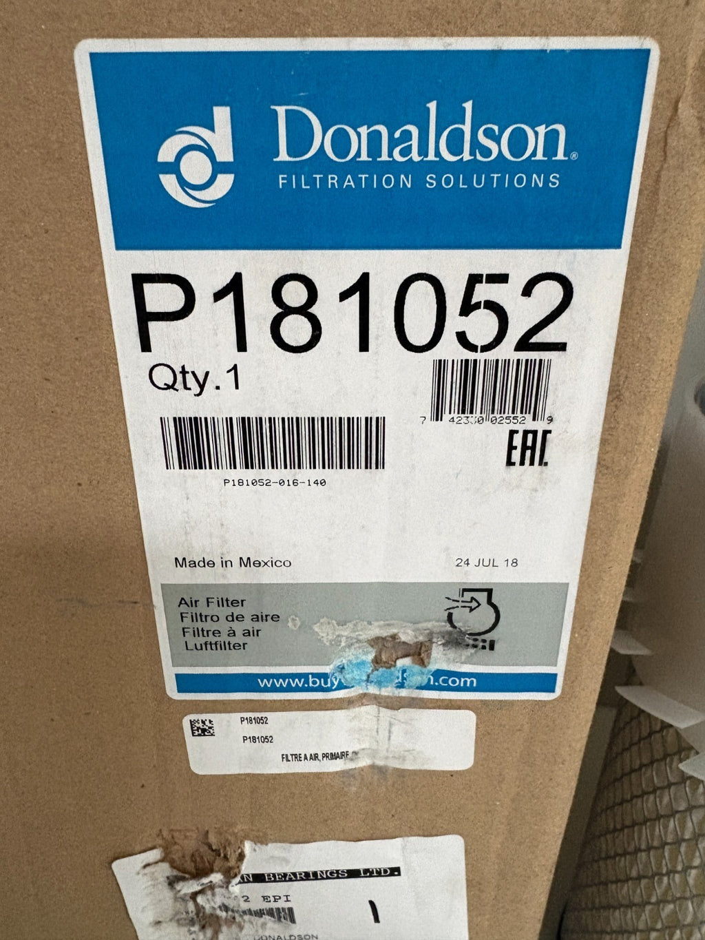 LOT OF 2 DONALDSON AIR FILTER P181052