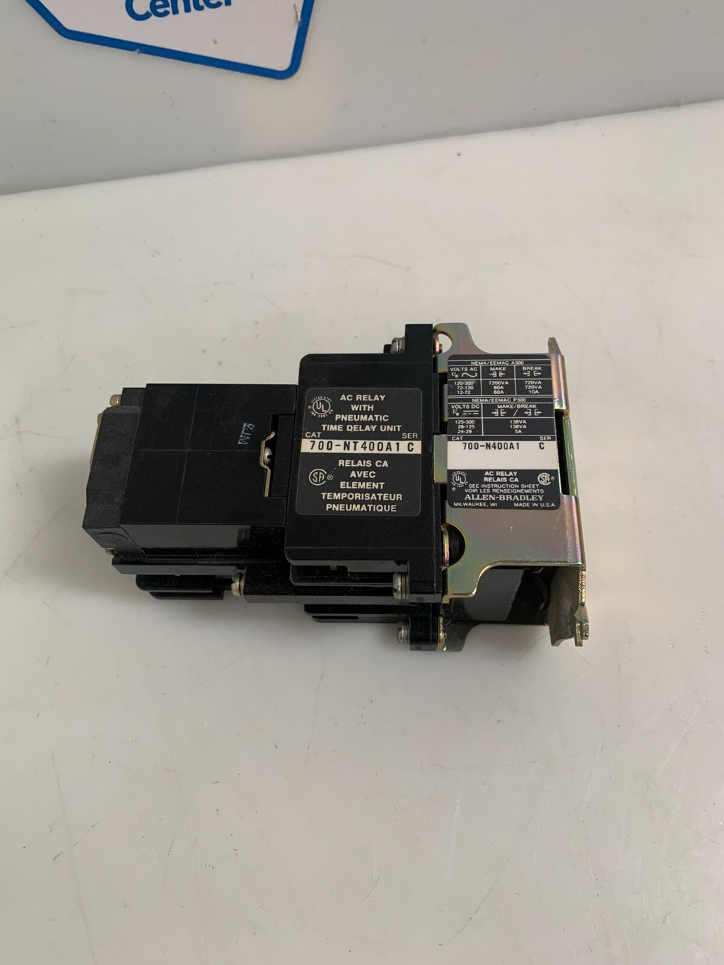 Allen Bradley 700-NT400A1 C Timing Control Relay with Pneumatic Time Delay Unit