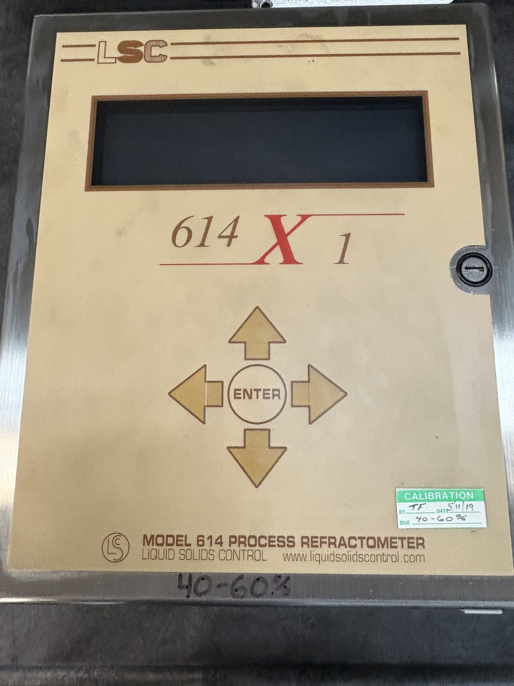 LIQUID SOLIDS CONTROL PROCESS REFRACTOMETER 614 X 1 IN CABINET