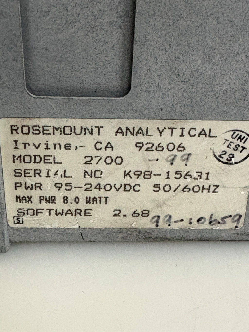 ROSEMOUNT ANALYTICAL CONDUCTIVITY TRANSMITTER 2700-99-106592