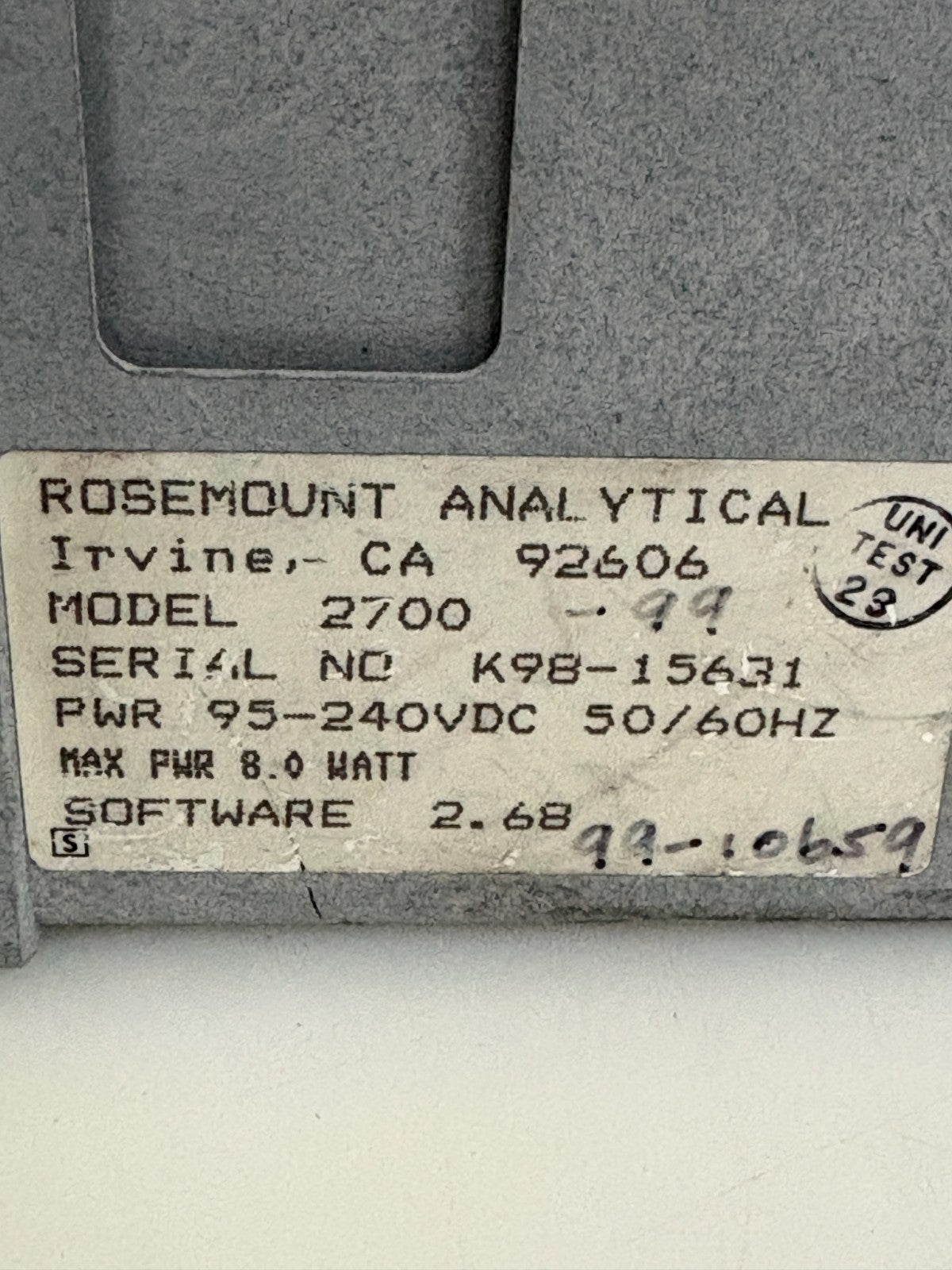 ROSEMOUNT ANALYTICAL CONDUCTIVITY TRANSMITTER 2700-99-106592