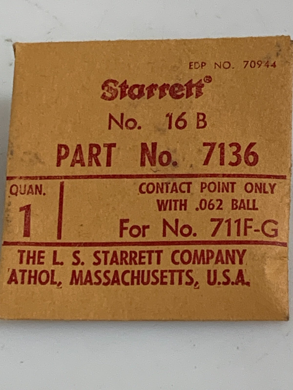 LOT OF 4 STARRETT CONTACT POINT 7136 #16B 711F-G