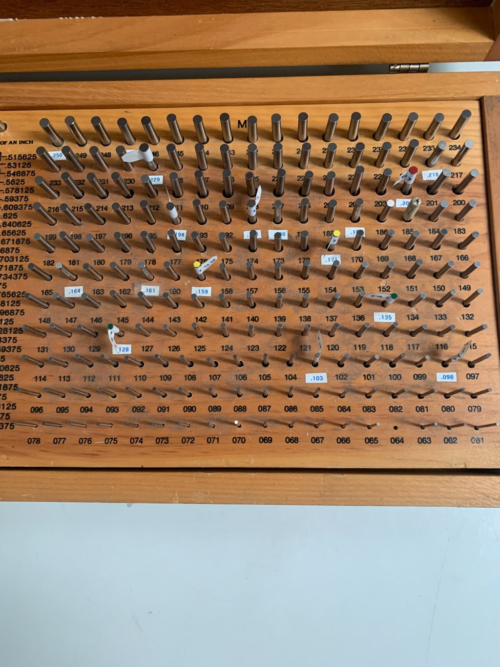 MEYER PIN GAUGE SET 061-250 M-1 PLUS IN CASE