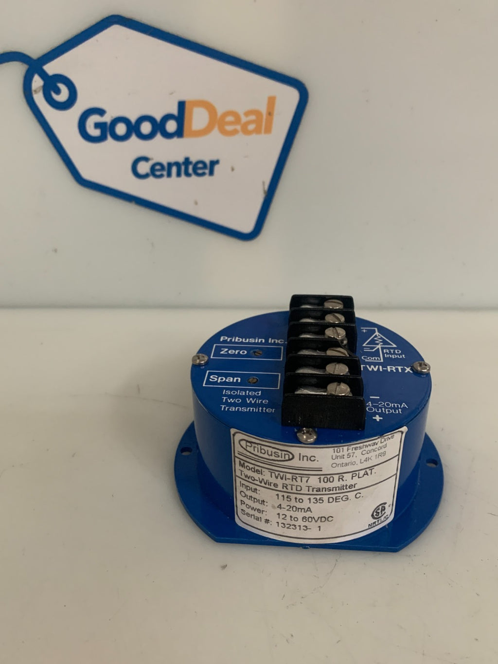 PRIBUSIN INC 2 WIRE RTD TRANSMITTER TWI-RT7