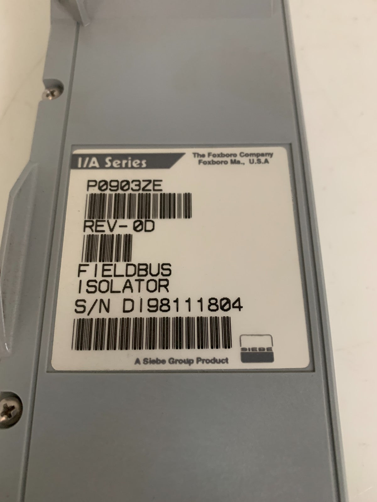 FOXBORO FIELDBUS ISOLATOR P0903ZE REV-OD1