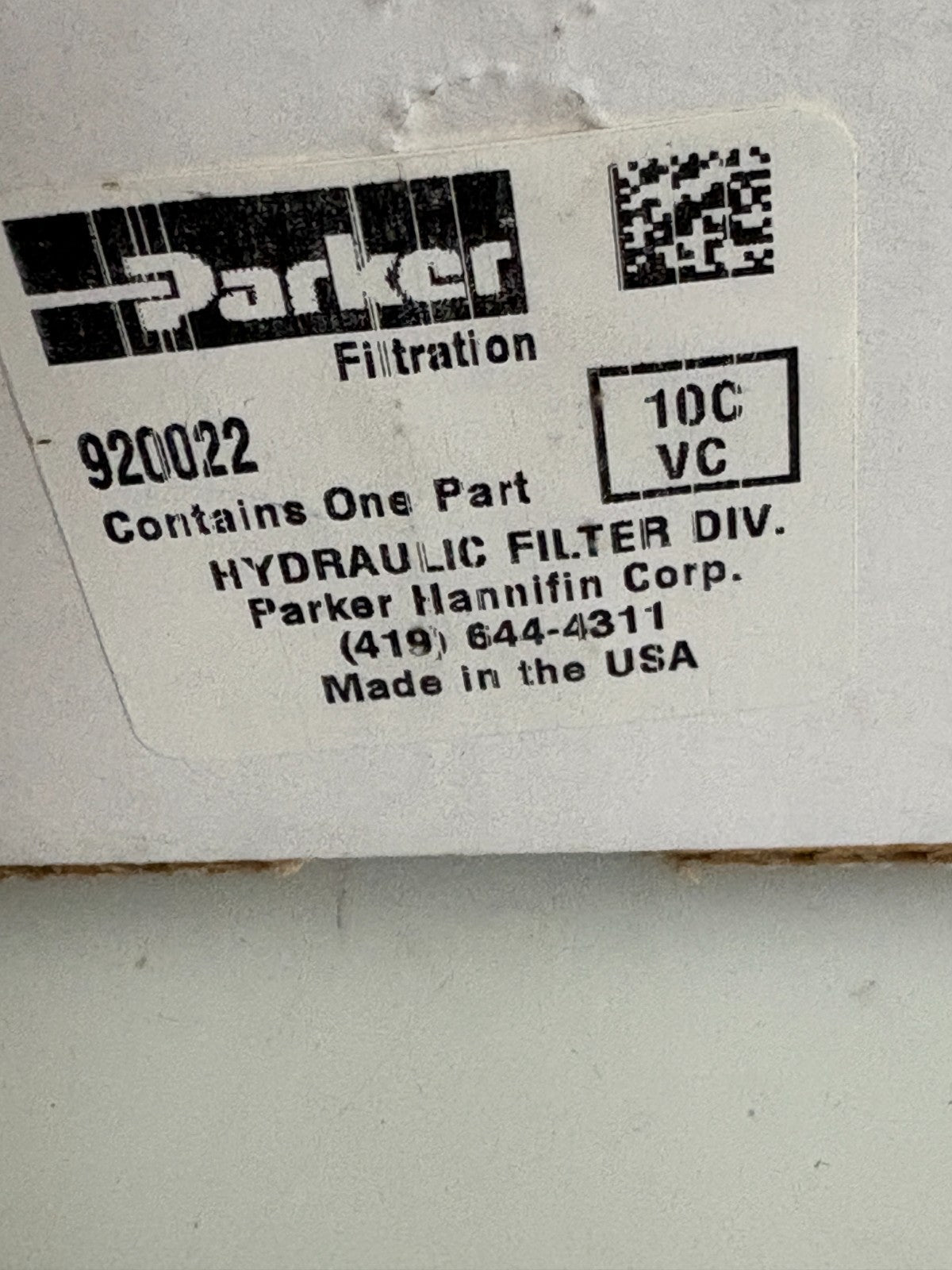 LOT OF 2 PARKER HYDRAULIC FILTER #920022