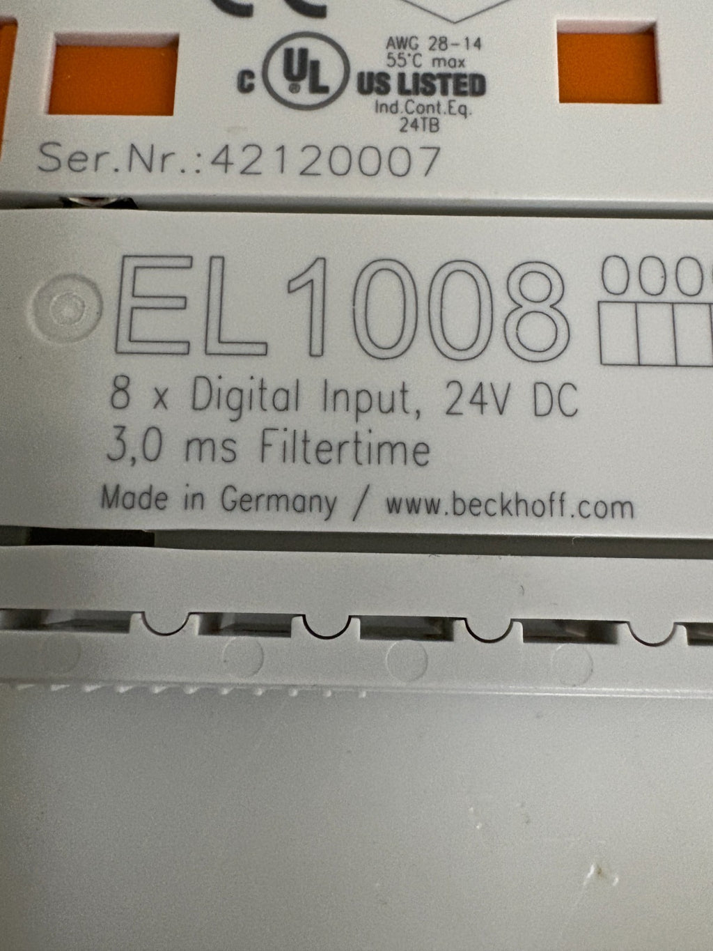 BECKHOFF 8X DIGITAL INPUT EL1008