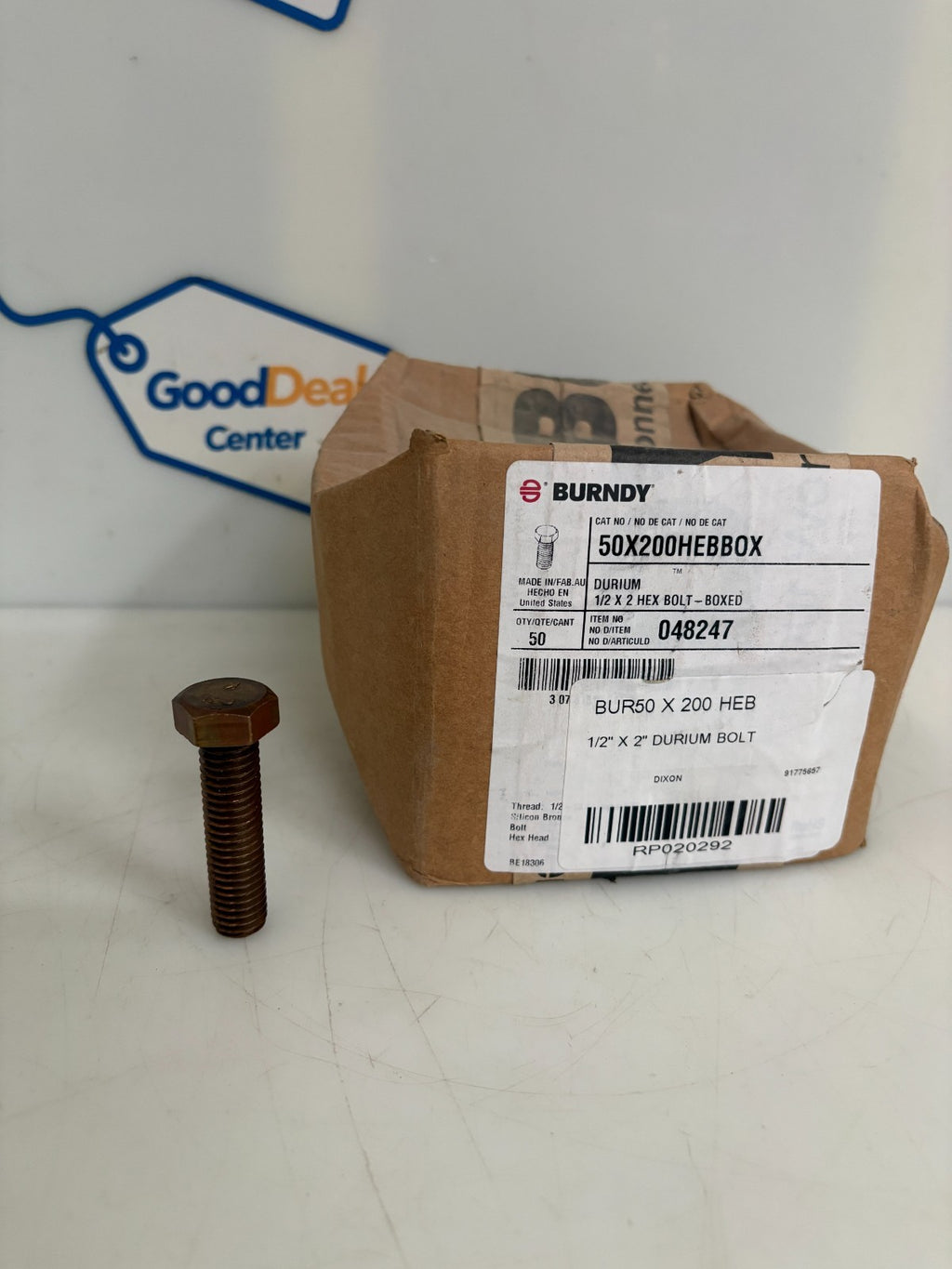 BURNDY 1/2X2 HEX BOLT 50X200 HEBBOX #048247 50 PER BOX0