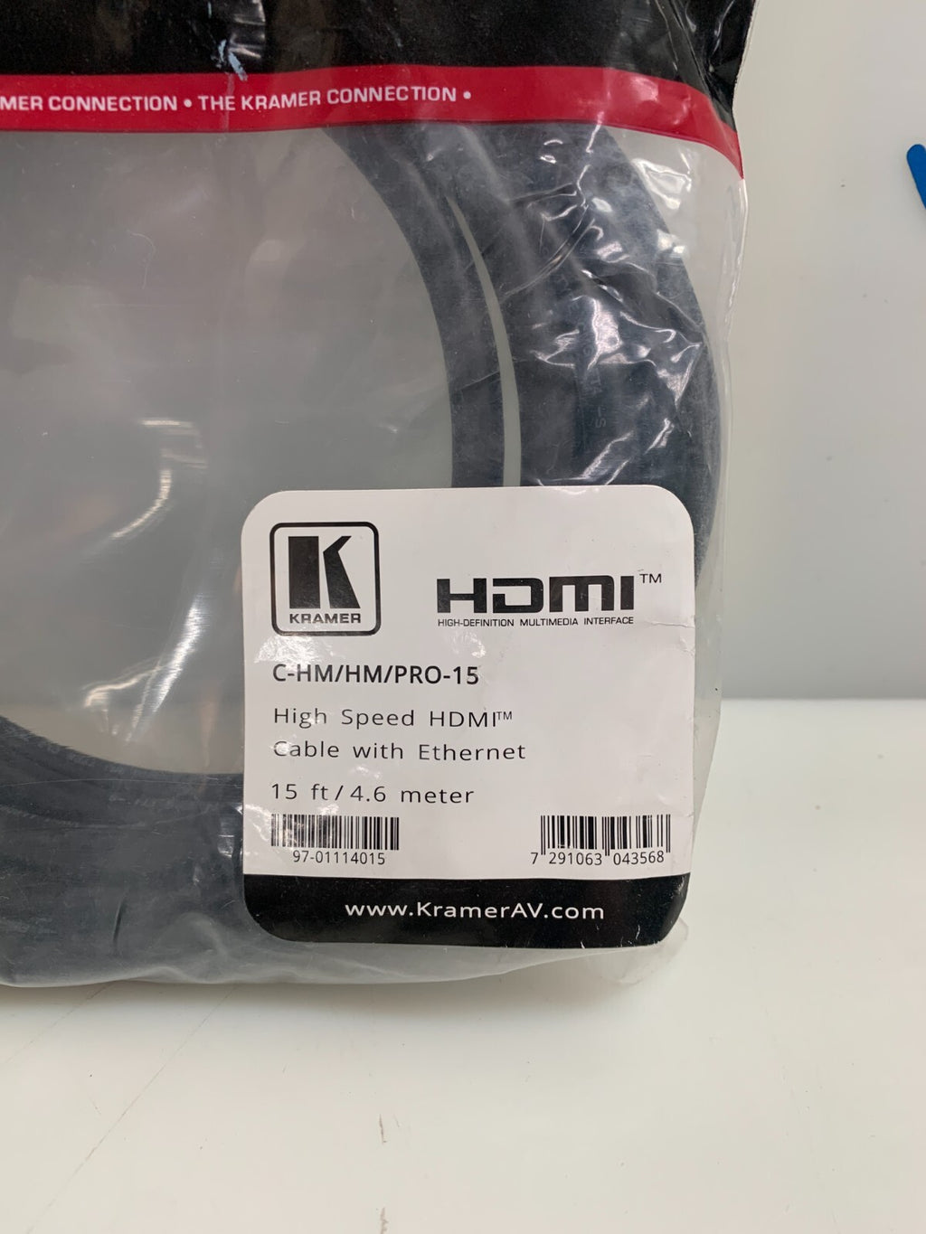 KRAMER 15'  HDMI Cable High Speed  w/Ethernet  C-HM/HM/PRO-15  (Lot of 3)