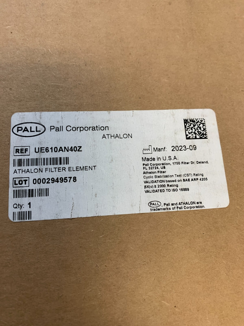 Pall UE610AN40Z Athalon Hydraulic Filter Element