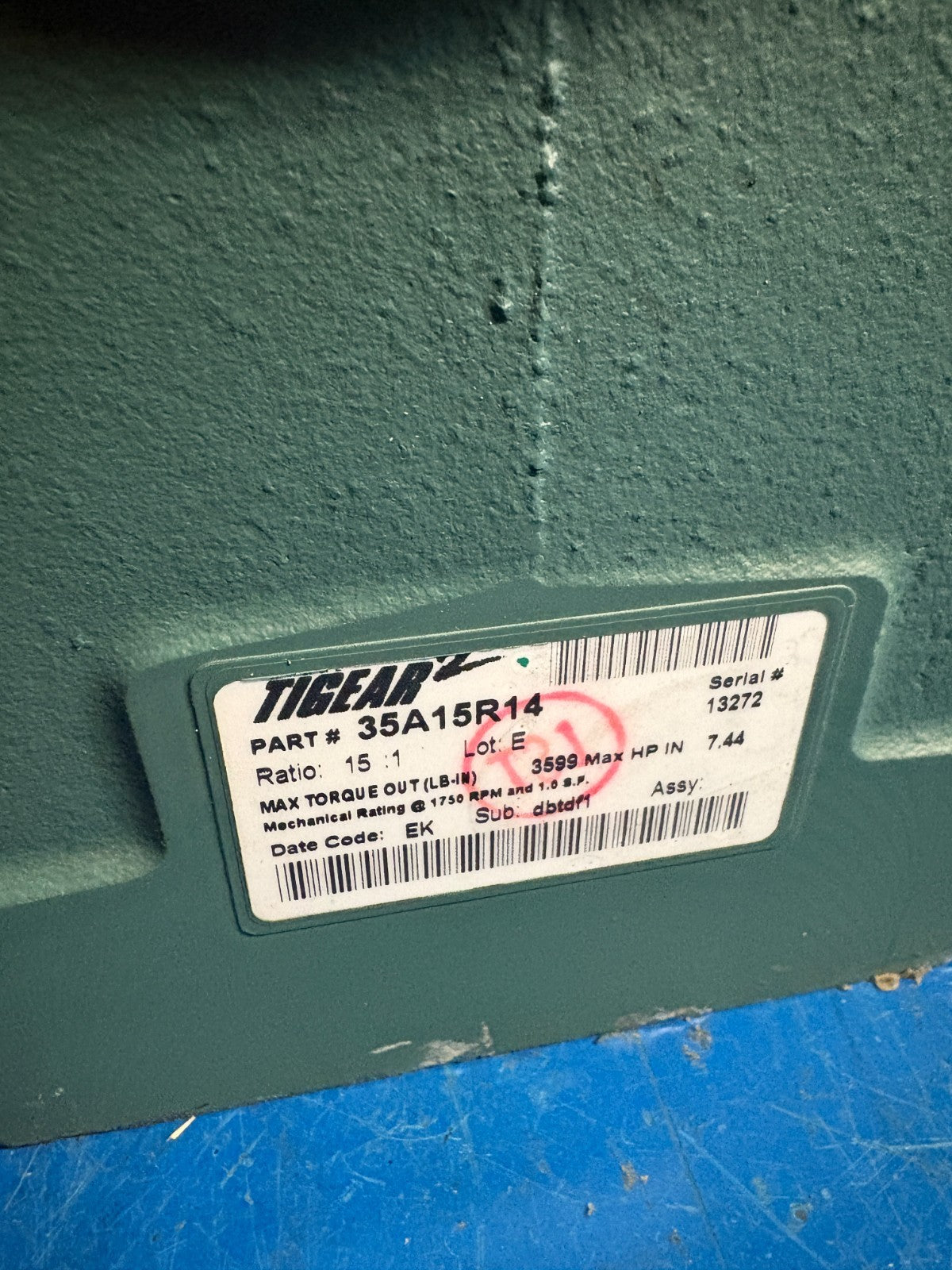 DODGE TIGEAR 2 RIGHT ANGLE WORN GEAR REDUCER #35A15R142