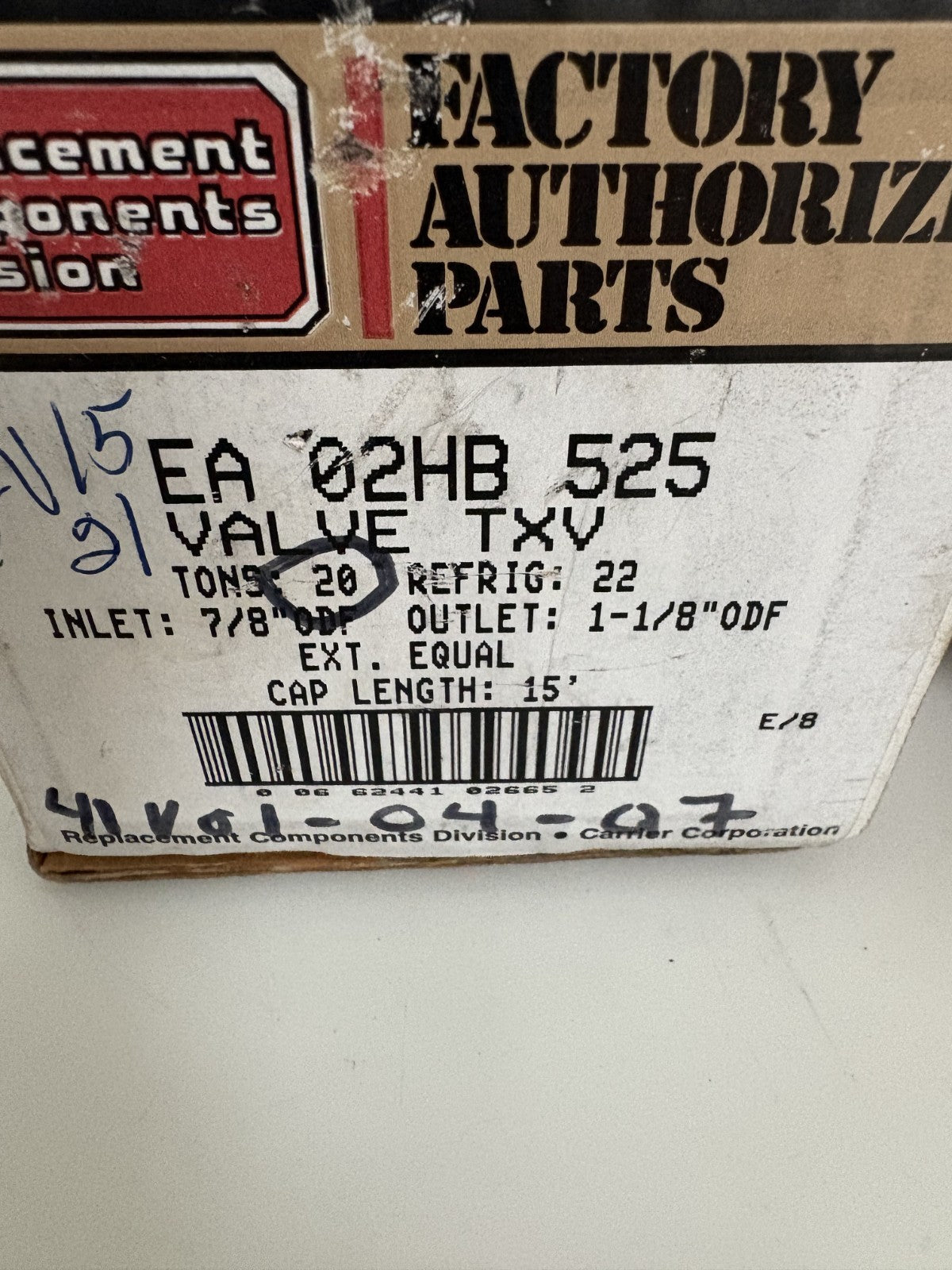 CARRIER EXPANSION VALVE EA 02 HB 525