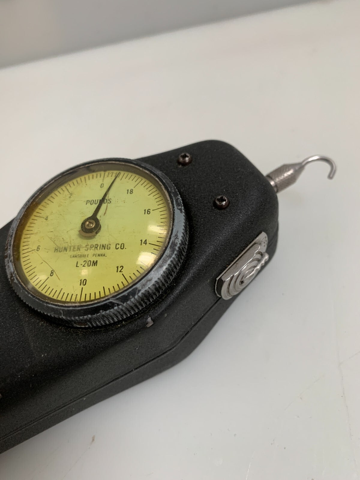 HUNTER SPRING  Mechanical Force Gage  L-20M  W/Wood Case