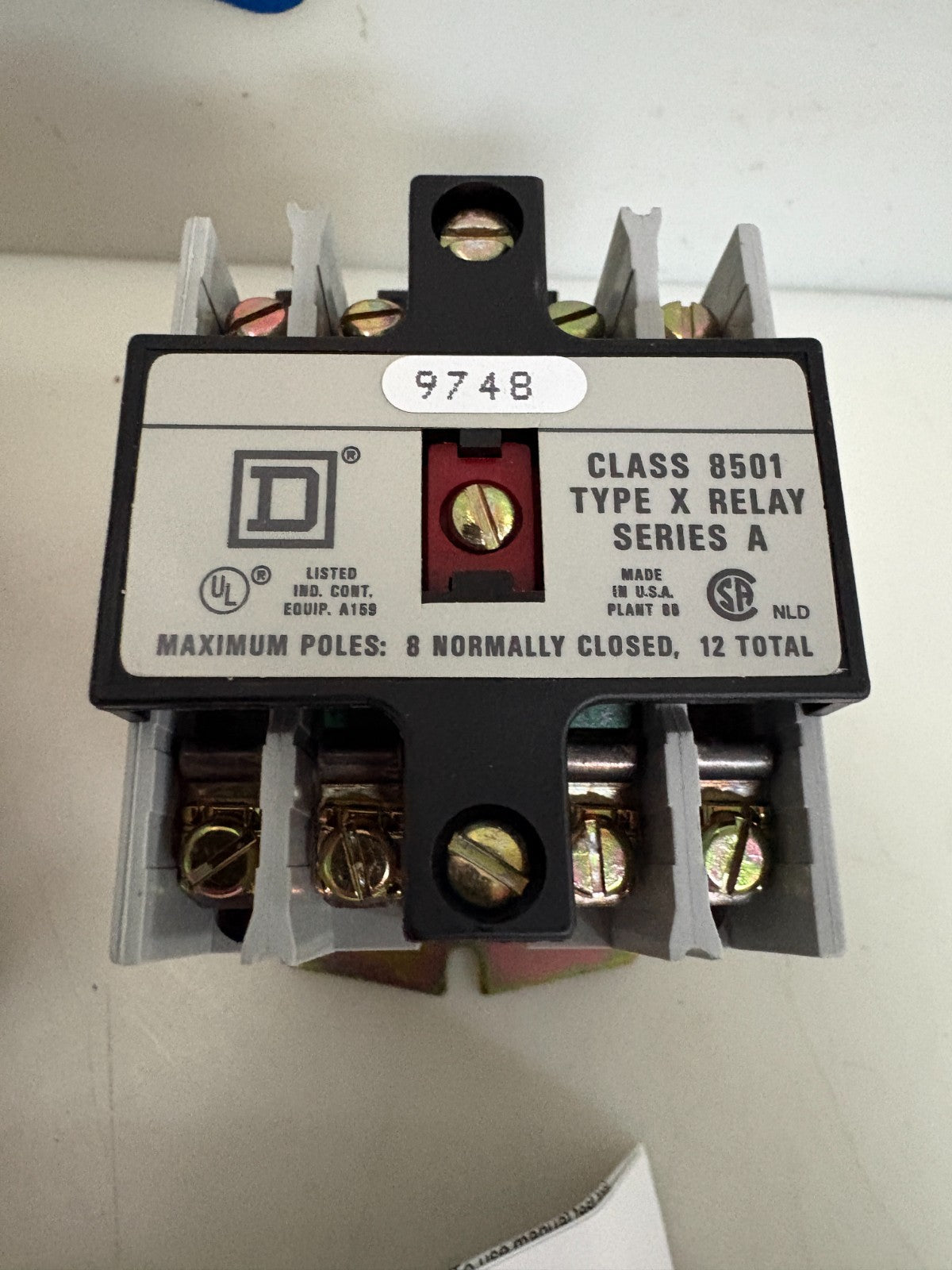 SQUARE D TYPE X RELAY XD 201