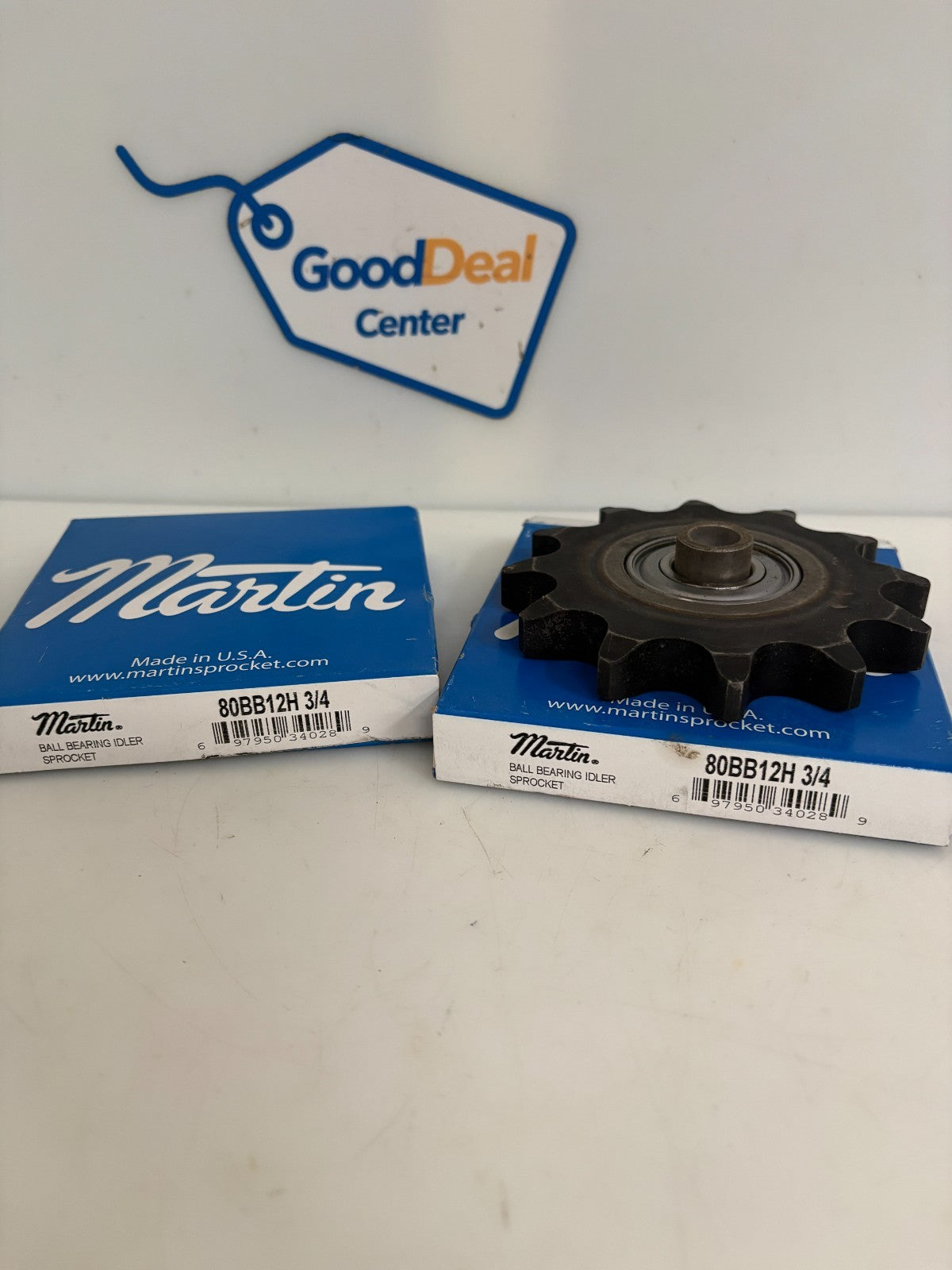 LOT OF 2 MARTIN 3/4" 12T IDLER CHAIN SPROCKET 80BB12H
