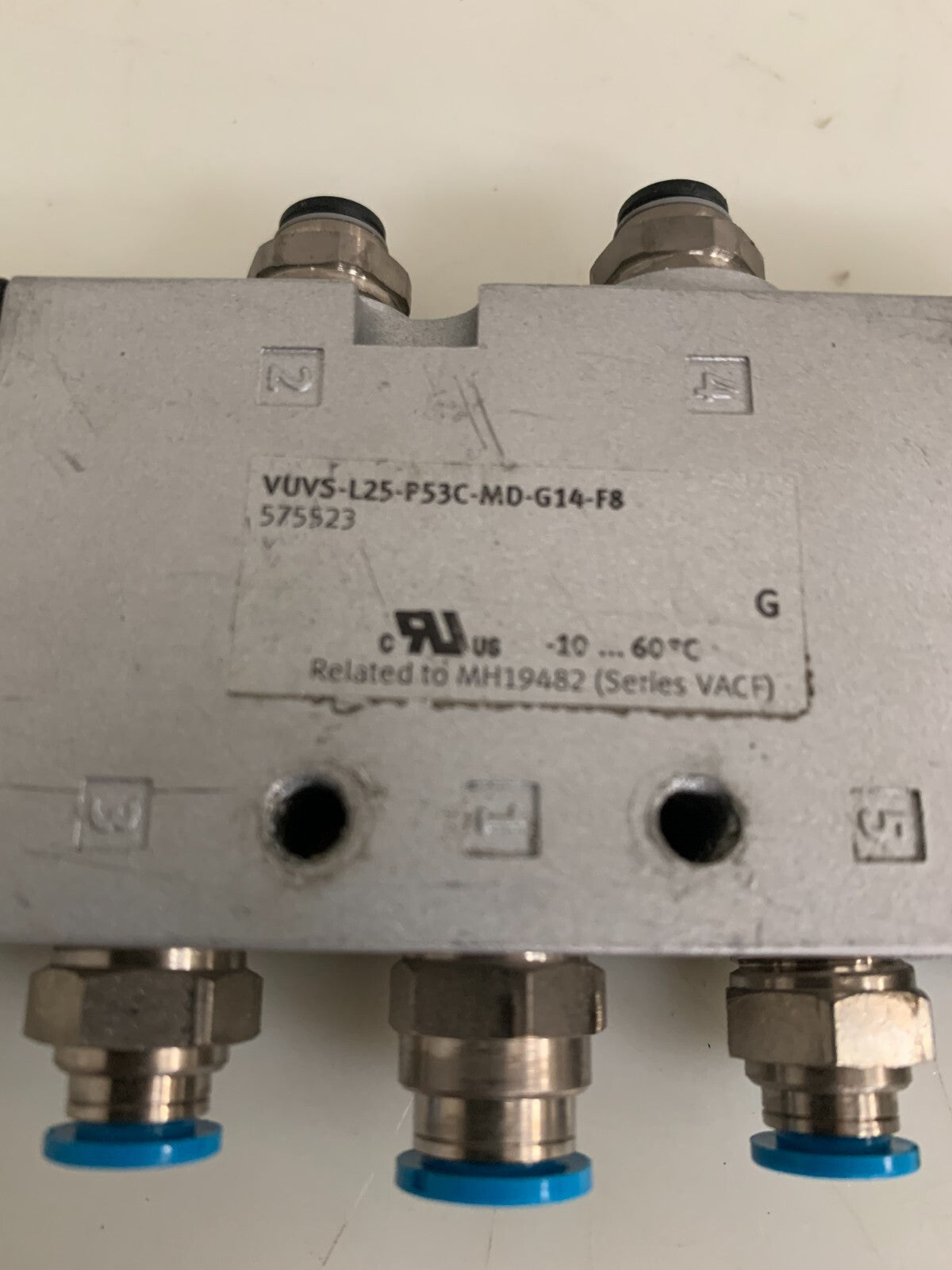 FESTO PNEUMATIC VALVE 575523 VUVS-L25-P53C-MD-G14-F8 W/2XCOIL 8030802 VACF-B-B-1