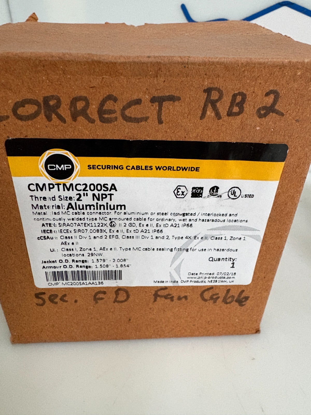 CMP 2" CABLE CONNECTOR CMPTMC200SA2