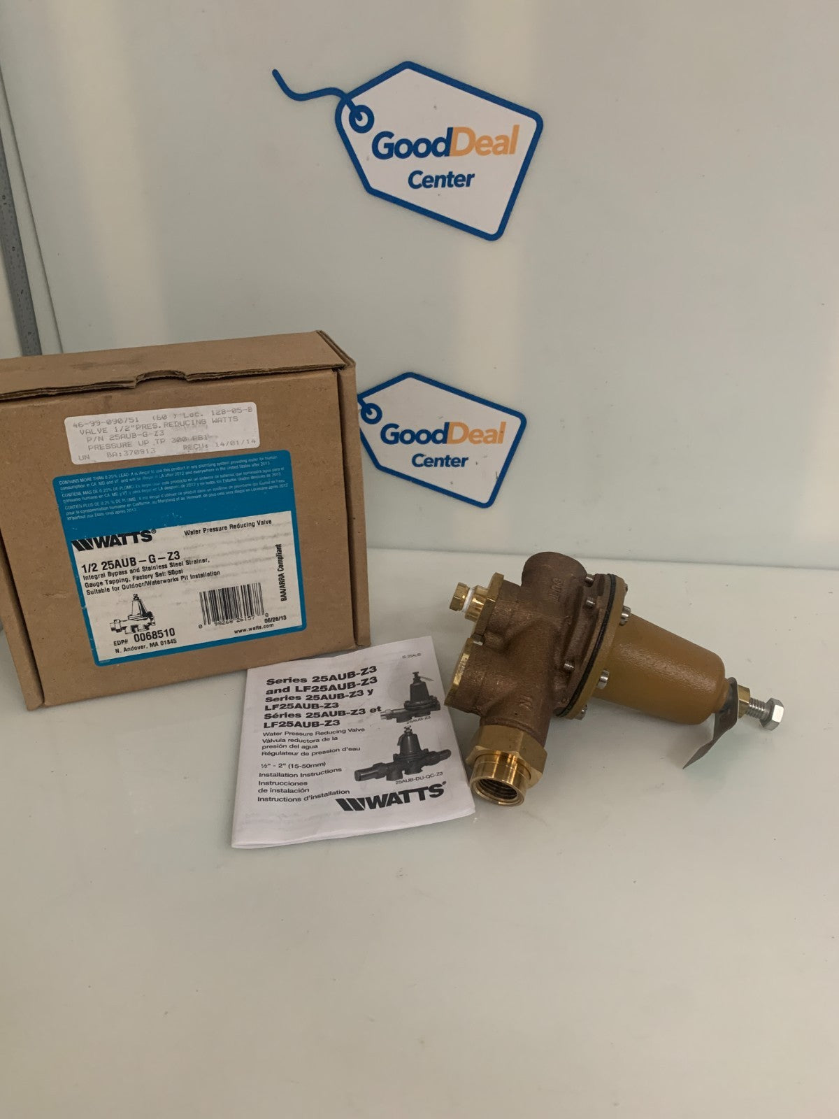 WATTS WATER PRESSURE REDUCING VALVE 1/2 25 AUB-G-Z30