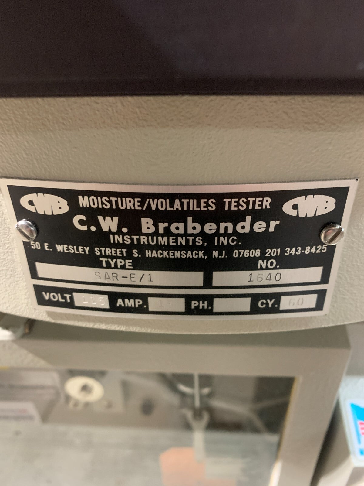 C.W BRABENDER MOISTURE/VOLATILES TESTER SAR-E/11