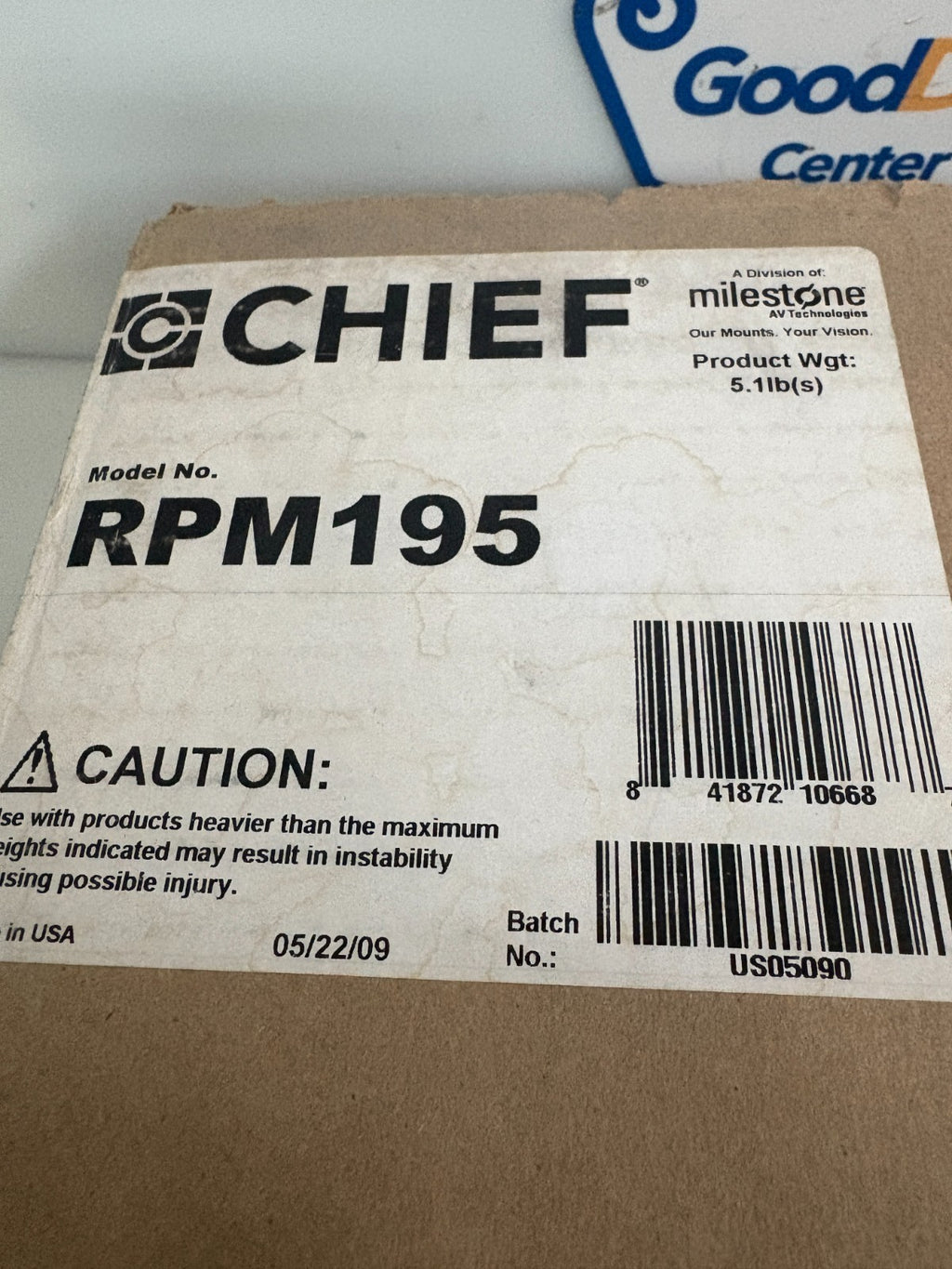 CHIEF PROJECTOR CEILING MOUNT RPM 195