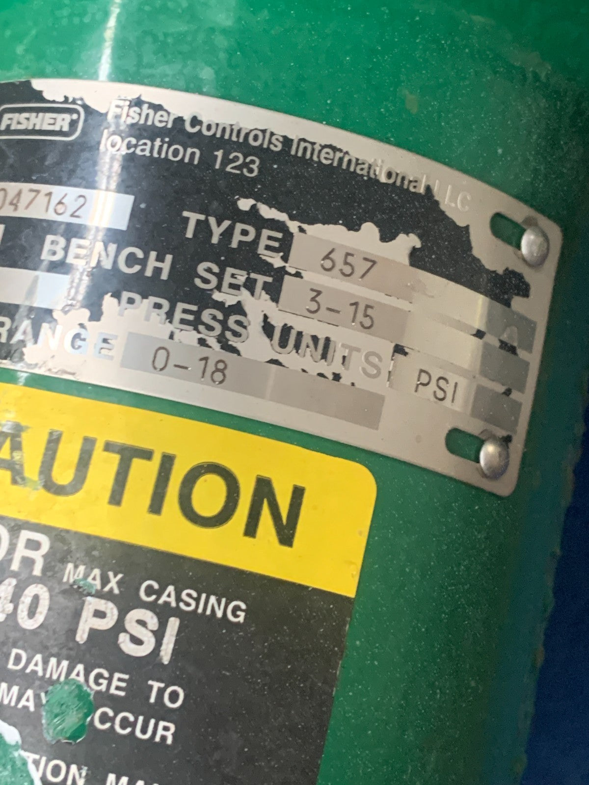 FISHER ACTUATOR TYPE 357 SIZE 301 TRAVEL 3/43