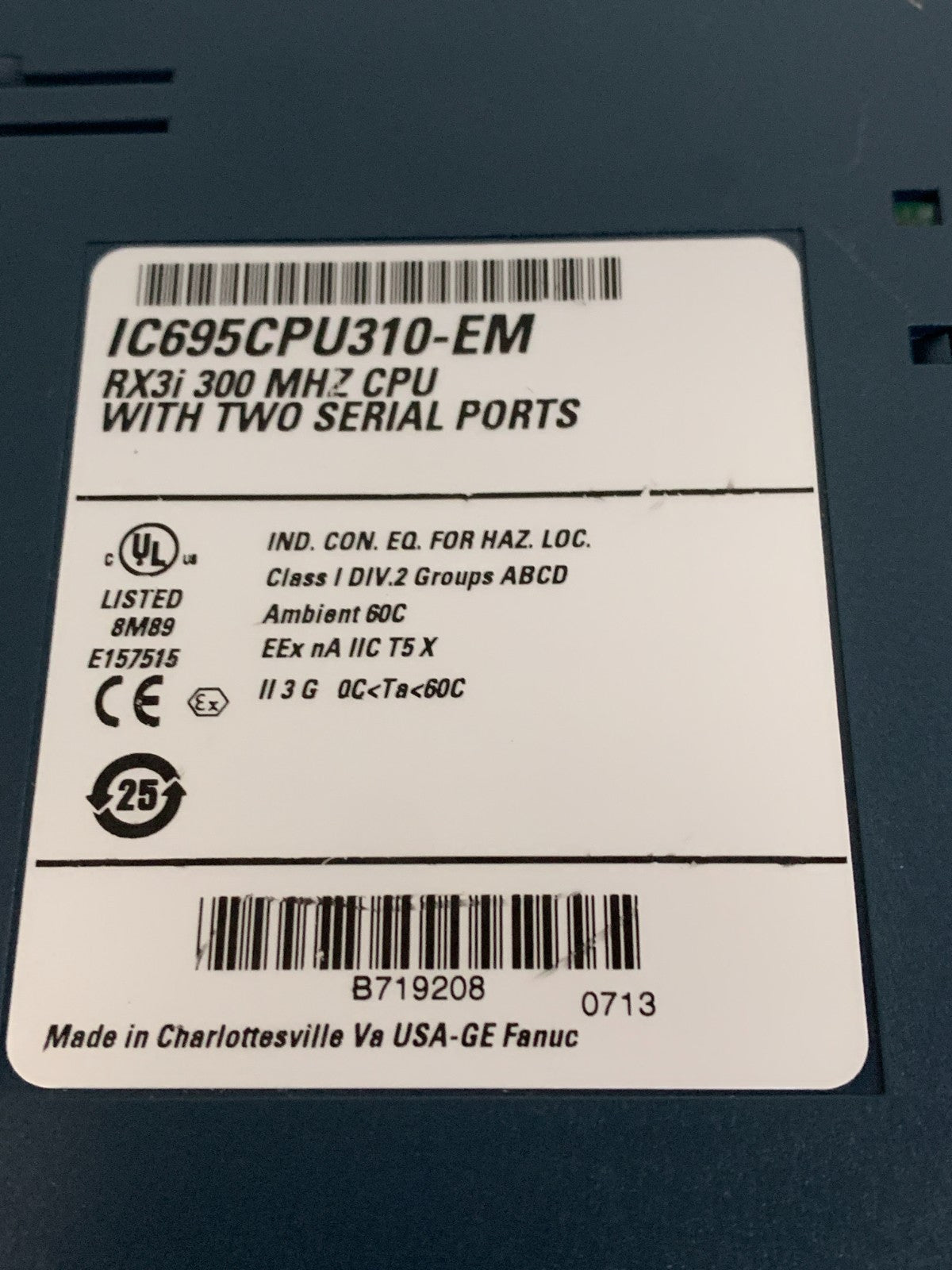 GE FANUC CPU MODULE IC695CPU 310-EM RX3I 300 MHZ CPU2