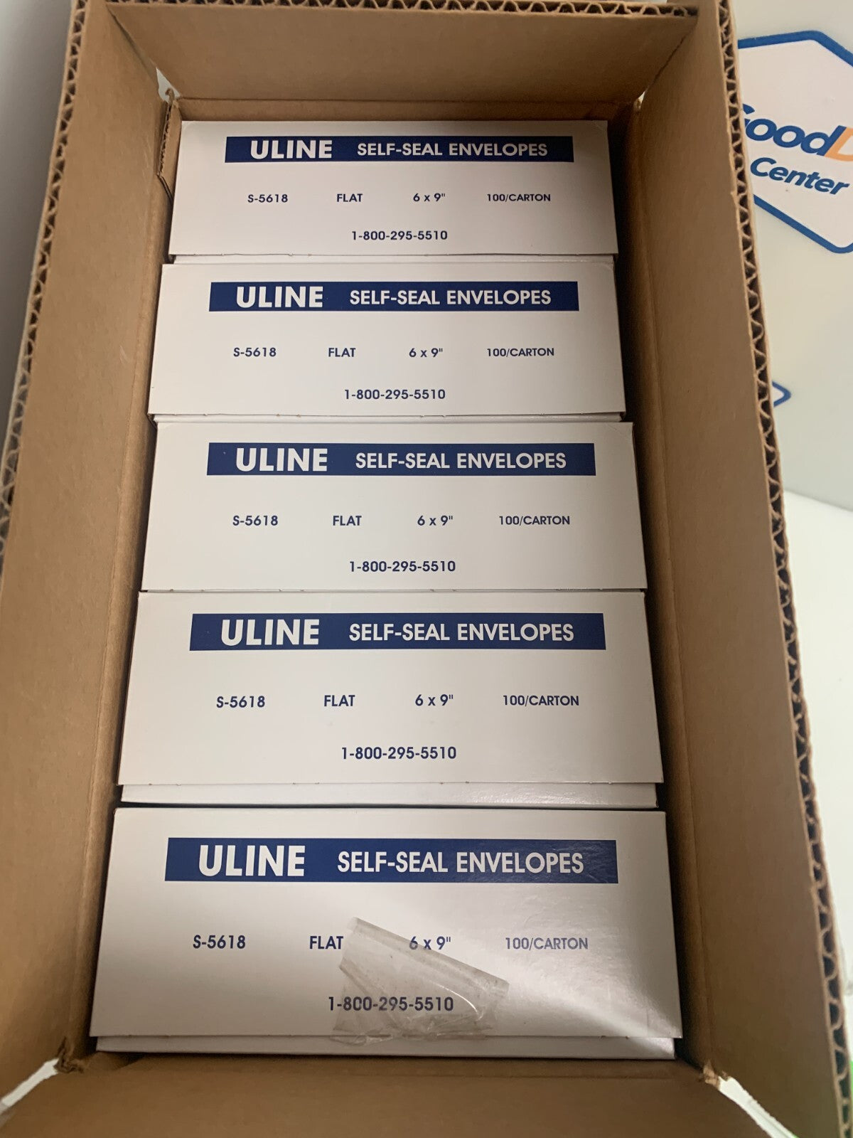 Uline S-5618 6x9 Tyvek Self-seal White Enveloppes Box of 500