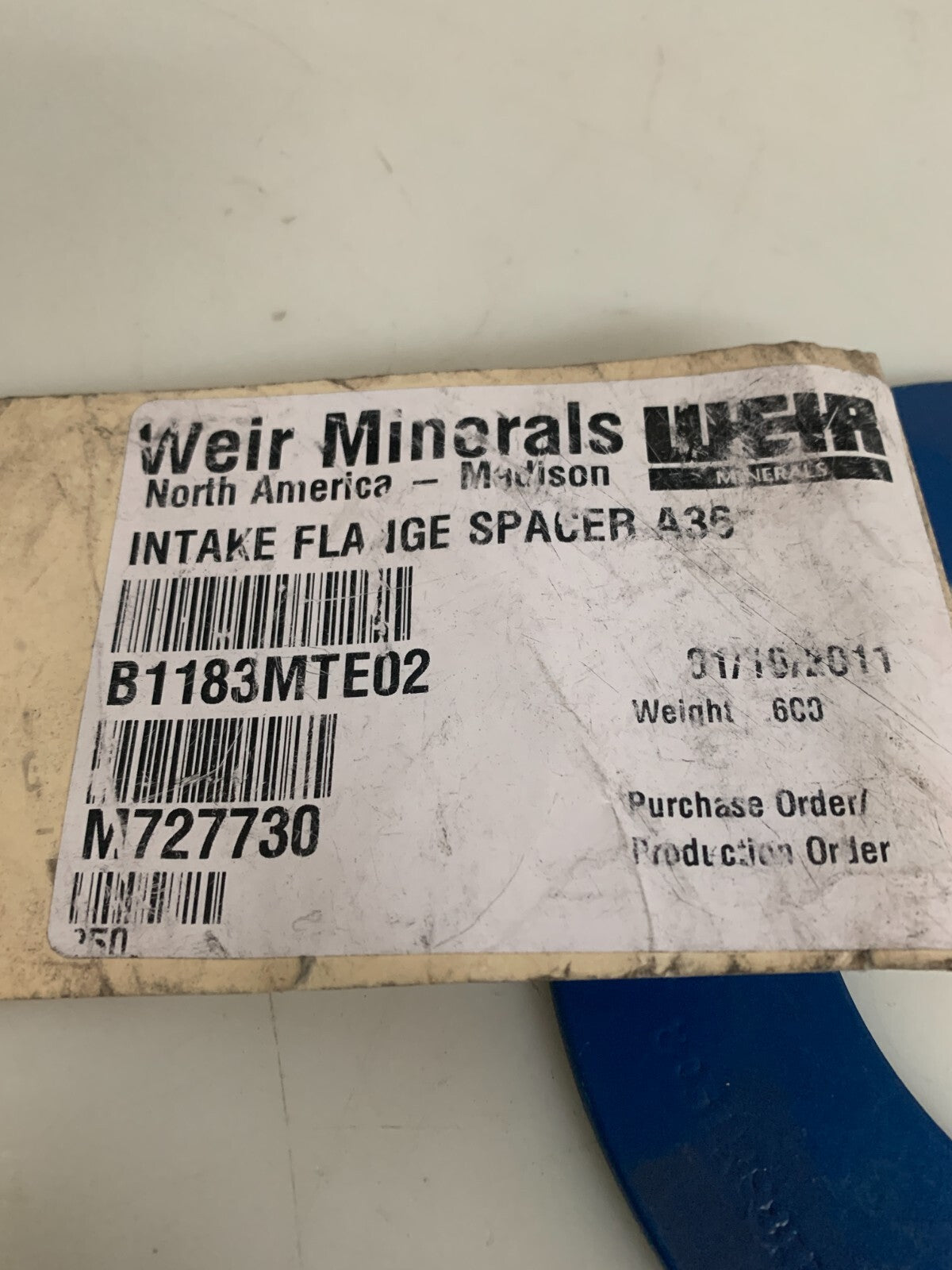 LOT OF 14 WEIR MINERALS INTAKE FLANGE SPACER B1183MTE02