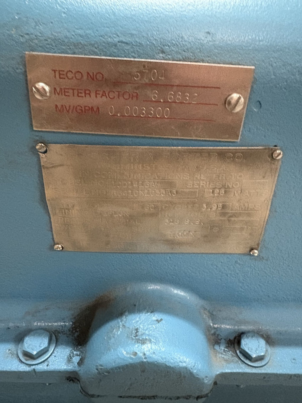 FISHER & PORTER TEFLON MAGNETIC TUBE FLOW METER MODEL 10D1416 AM A1