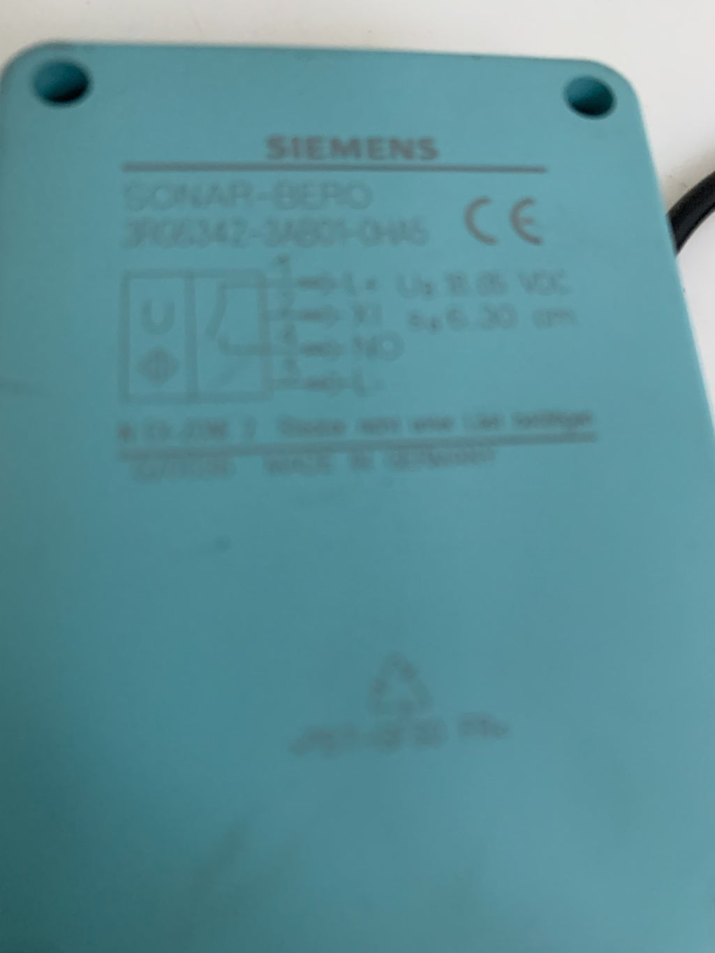 SIEMENS ULTRASONIC SENSOR SONAR-BERO W/CABLE 3RG6342-3AB01-OHA5