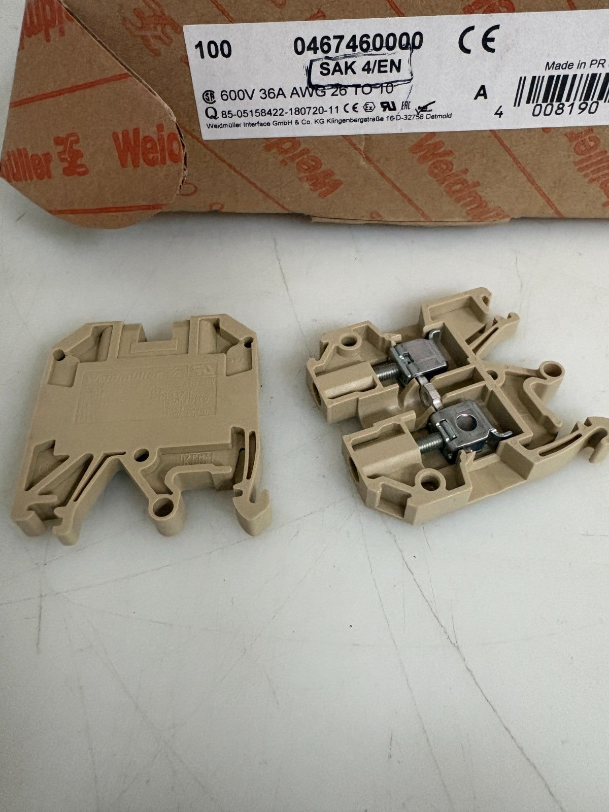 WEIDMULLER TERMINAL BLOCK 0467460000 SAK 4/EN2
