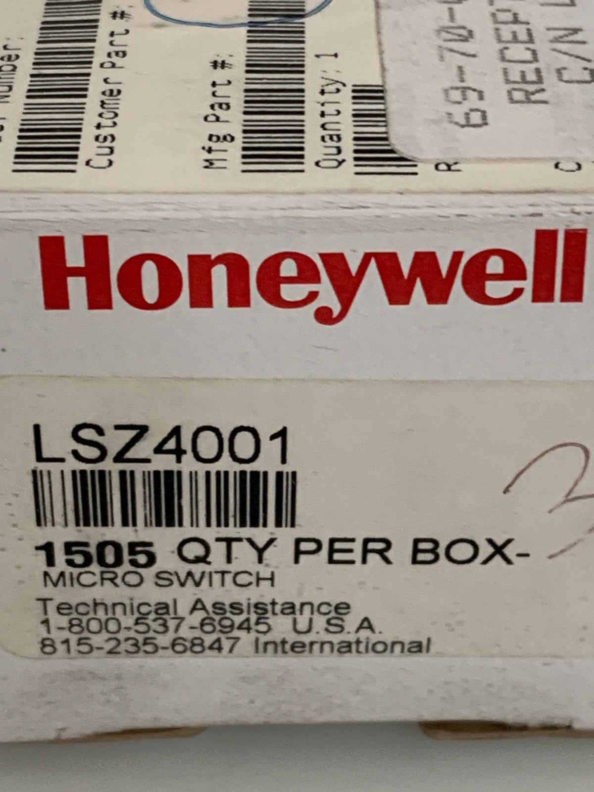 HONEYWELL LIMIT SWITCH RECEPTACLE LSZ40012