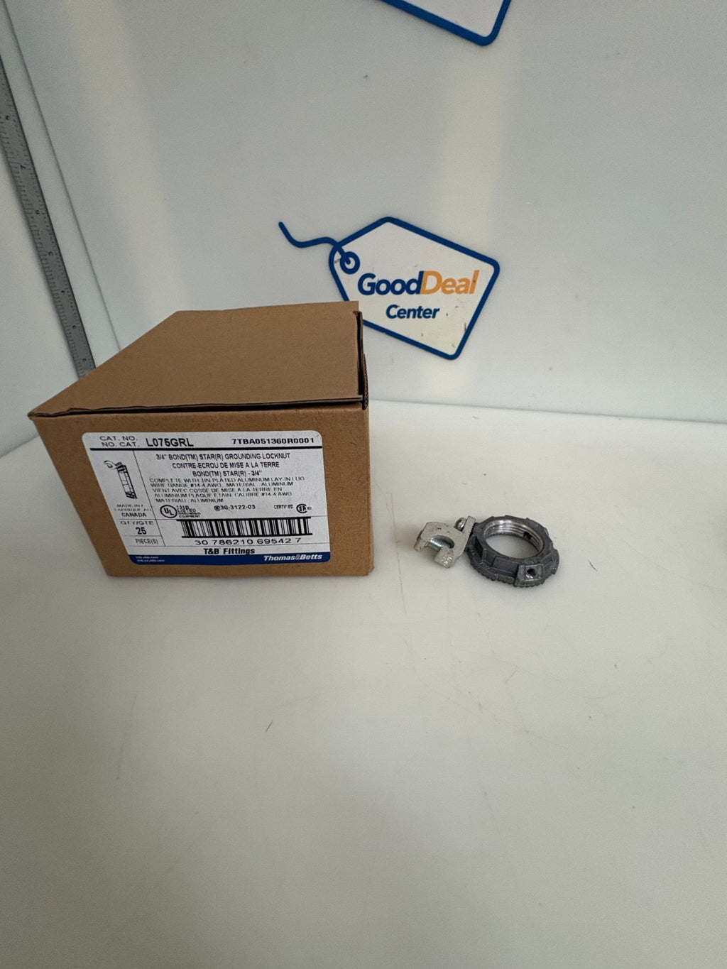 ABB THOMAS & BETTS 3/4" BOND STAR GROUNDING LOCKNUT #L075GRL 25 IN BOX0