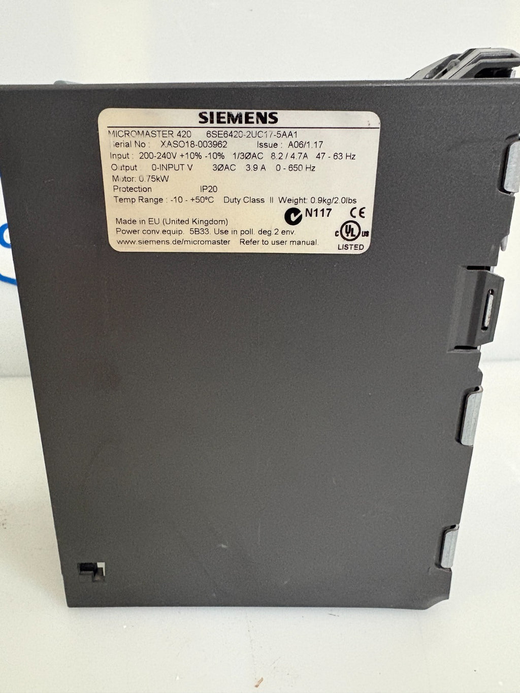 SIEMENS MICROMASTER 420 6SE642C-2UG1/5AA12