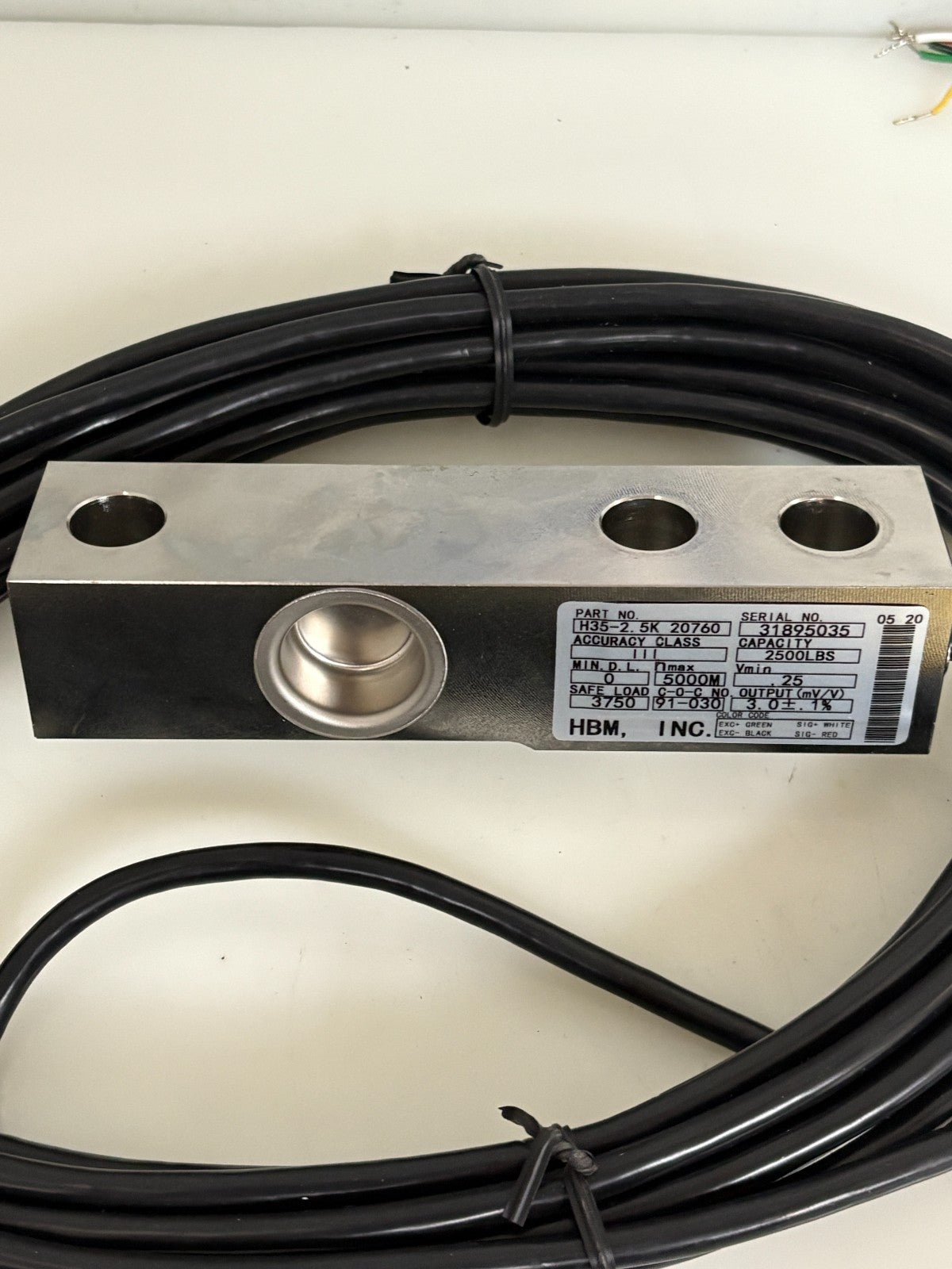 HBM SCANPRO 2500LBS LOAD CELL H35-2.5 K 20760