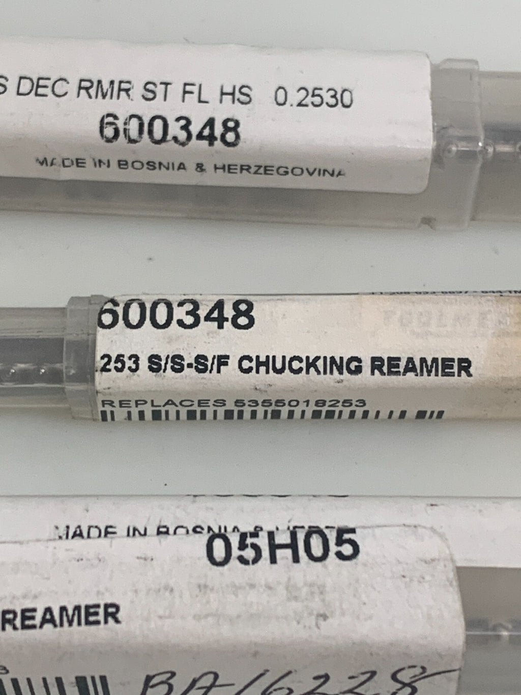 LOT OF 5  S. STEEL 0.2530" REAMER #600348