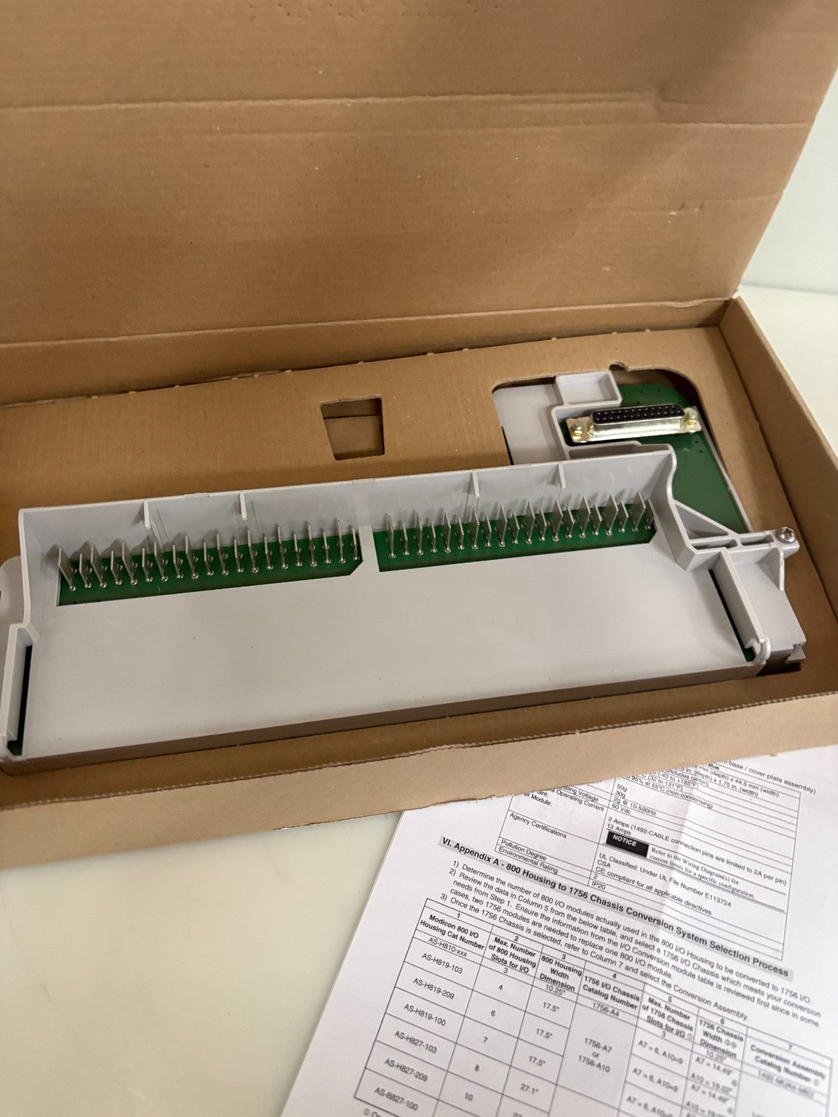 ALLEN BRADLEY CONTROLOGIX CONVERSION MODULE 1492-CM800-LA001 A0